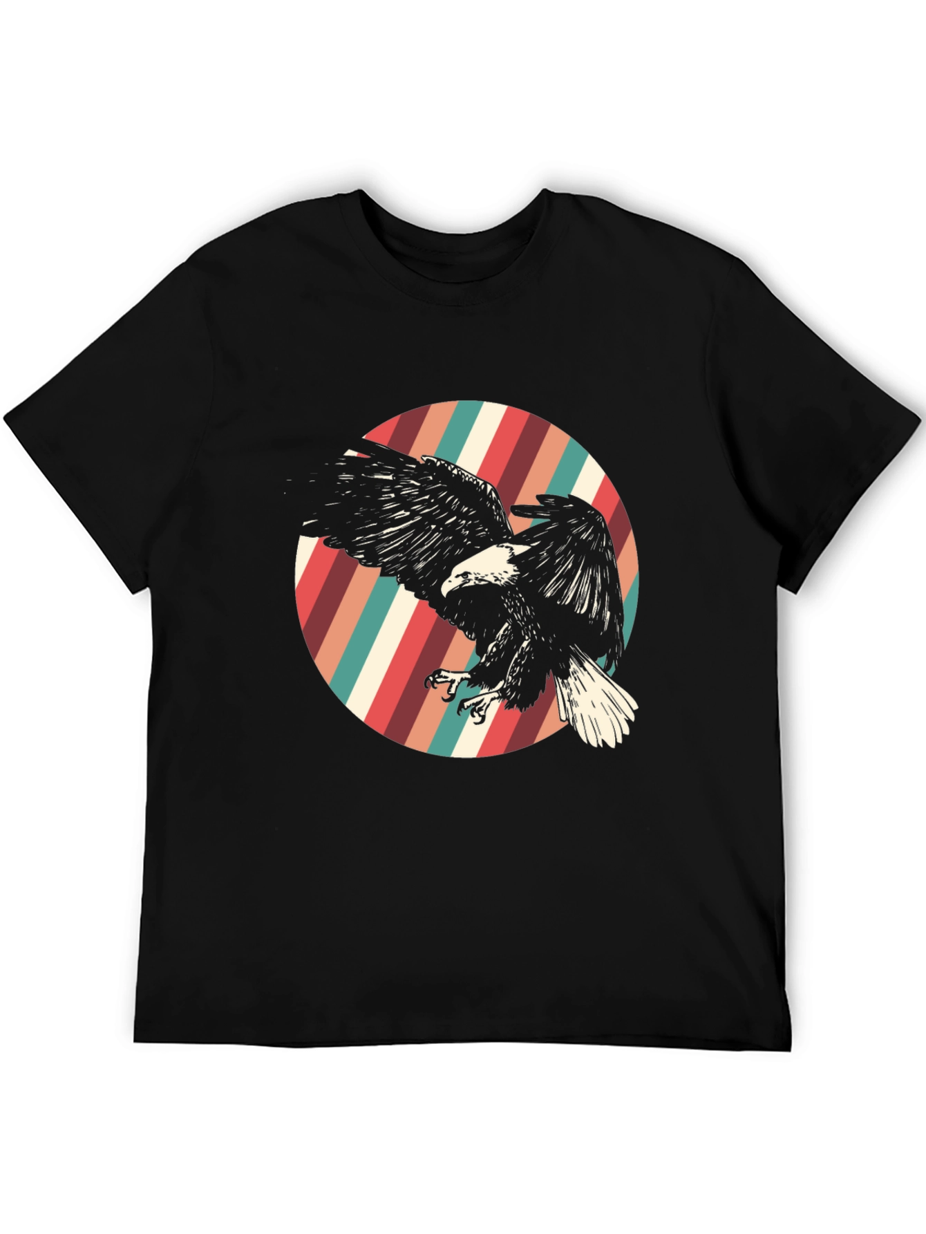 Black Retro Eagle Graphic Tee - Black view 5