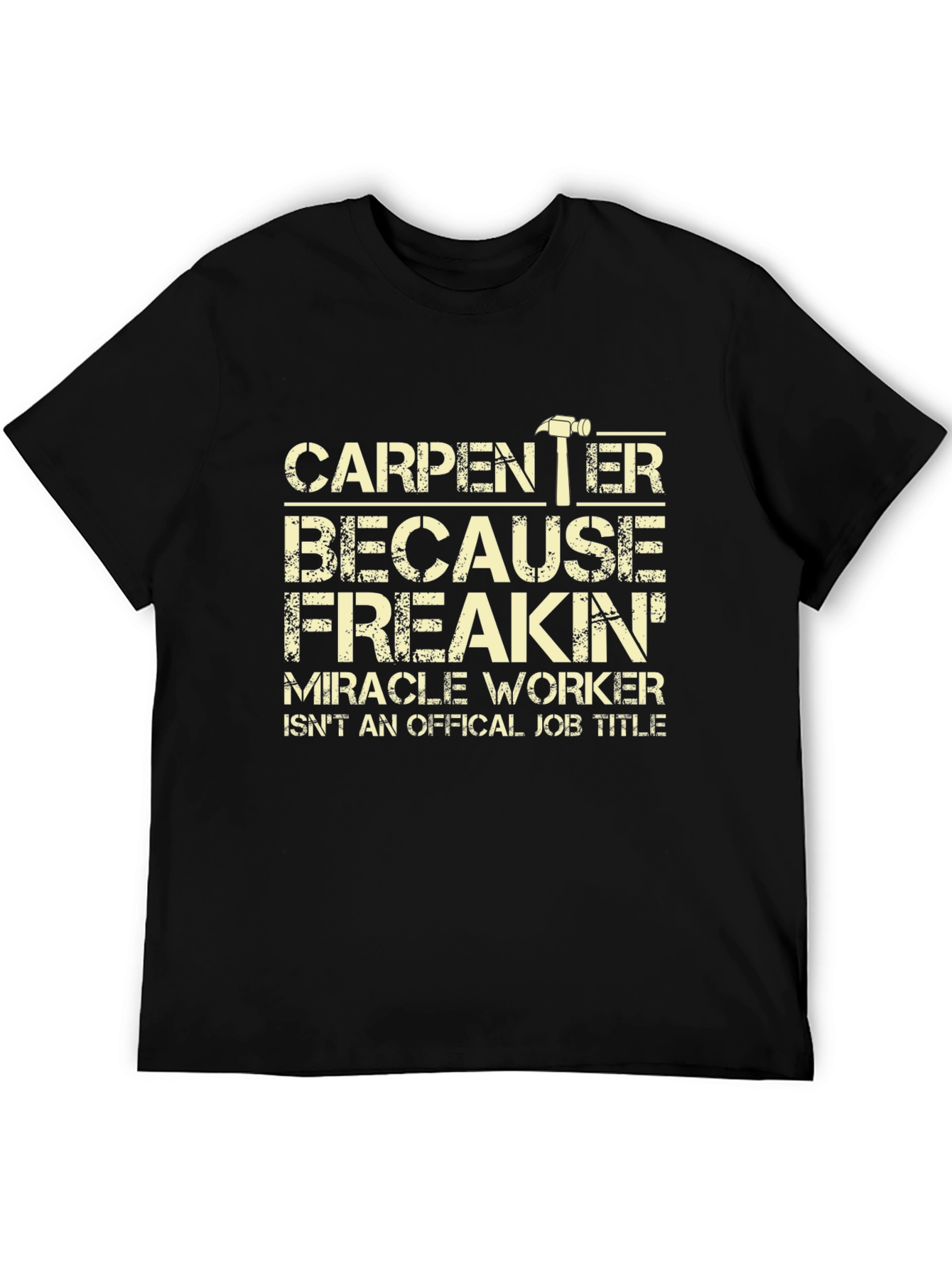 Black Carpenter Funny Job Title T-Shirt view 5