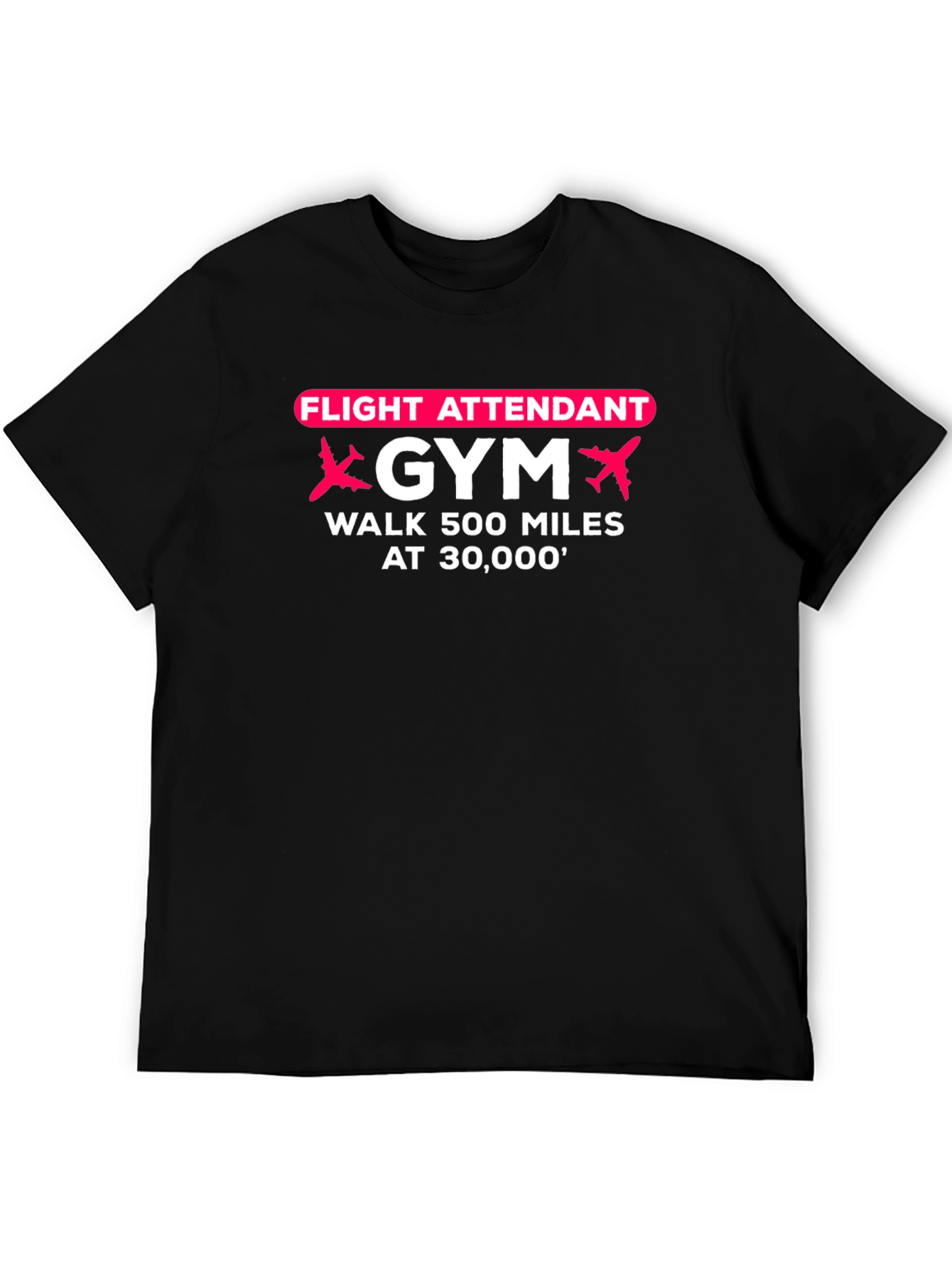 Black Flight Attendant Gym Black T-Shirt view 5