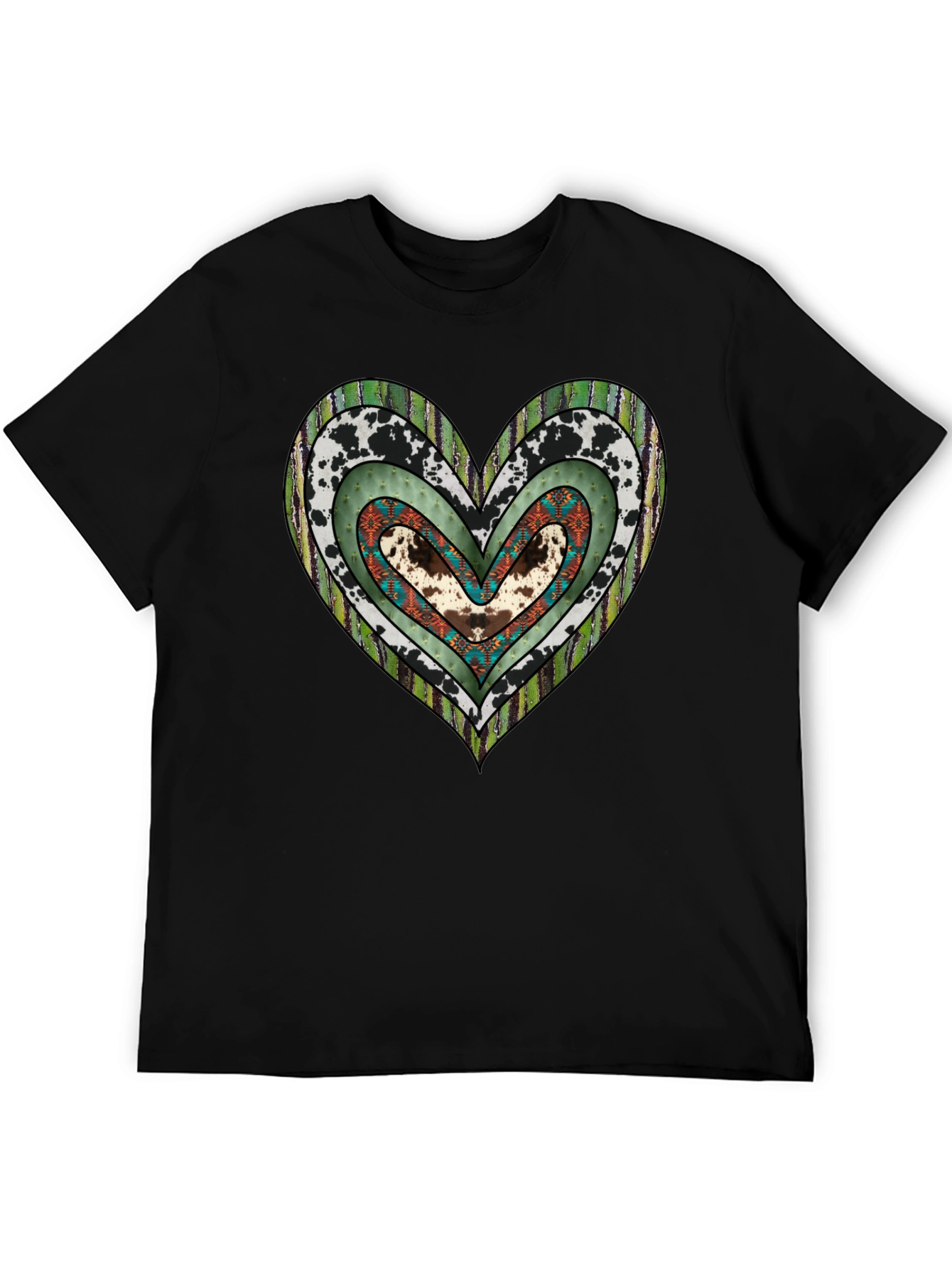 Black Heart Graphic T-Shirt - Casual Black Tee view 5