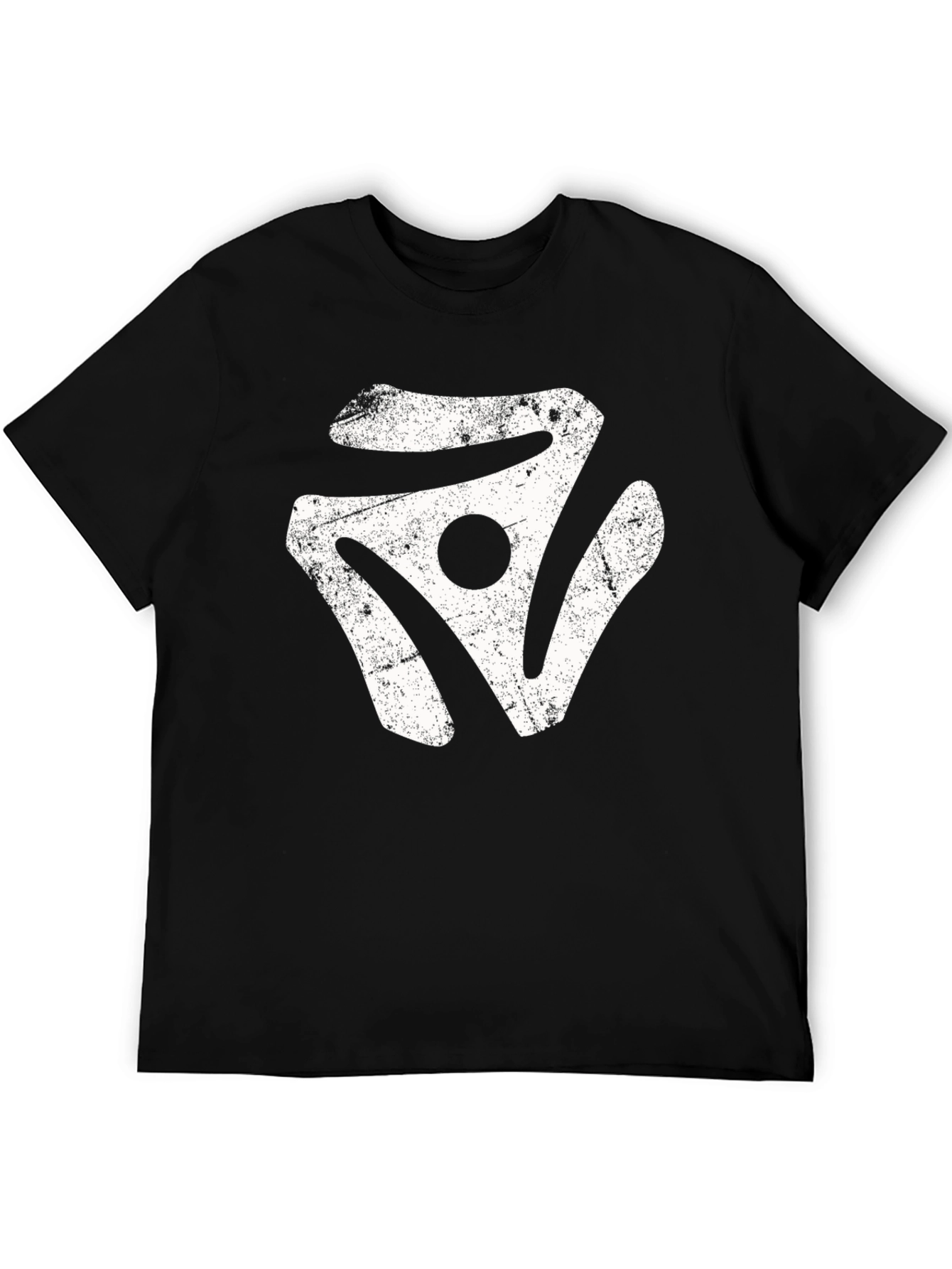 Black Vintage Vinyl Record Adapter T-Shirt - Black view 5