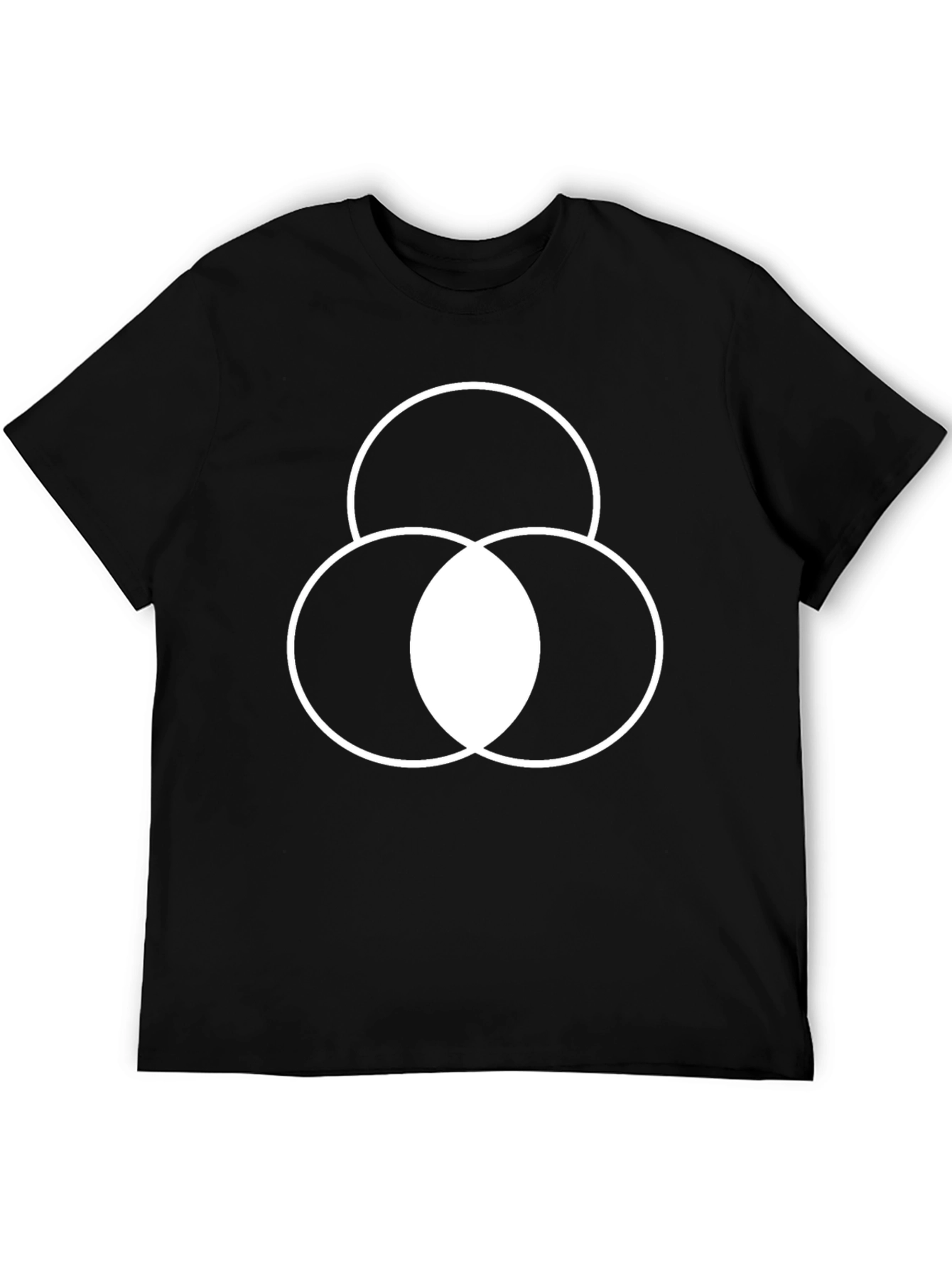 Black Geometric Circle Graphic Tee - Black Cotton Blend view 5