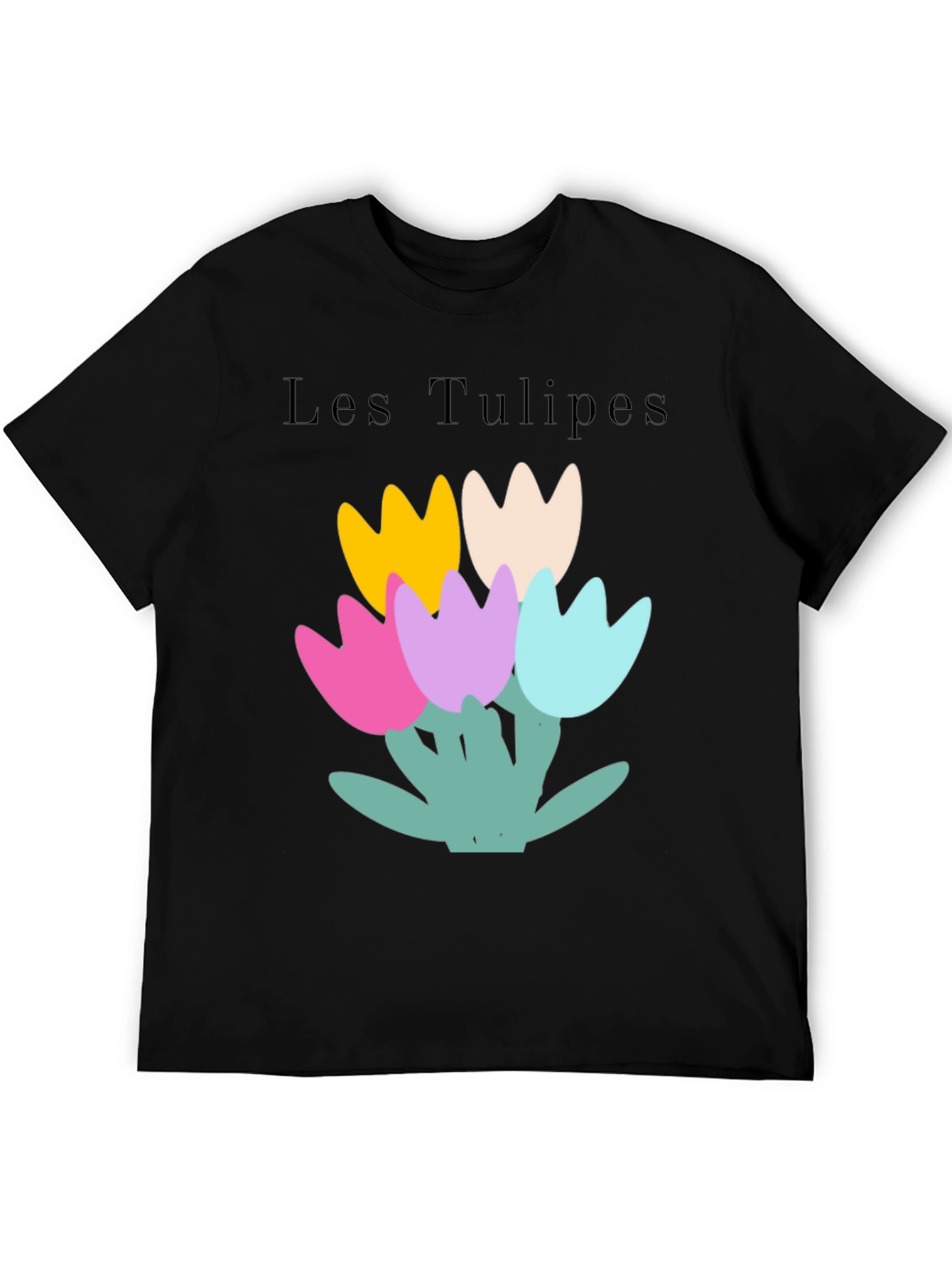 Black Les Tulipes Graphic Tee - Stylish Casual Wear view 5