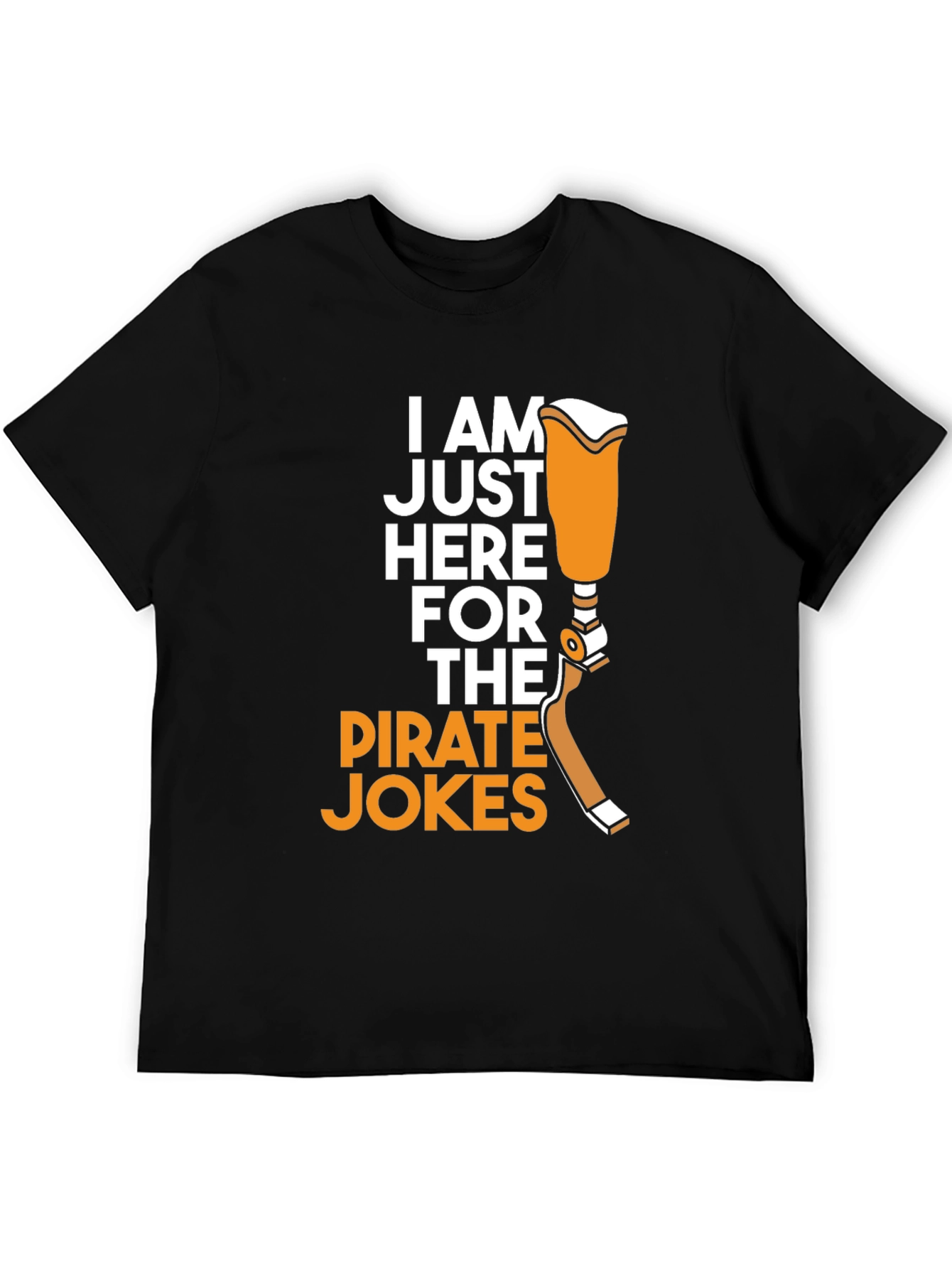 Black Pirate Jokes Prosthetic Leg Humor T-Shirt view 5