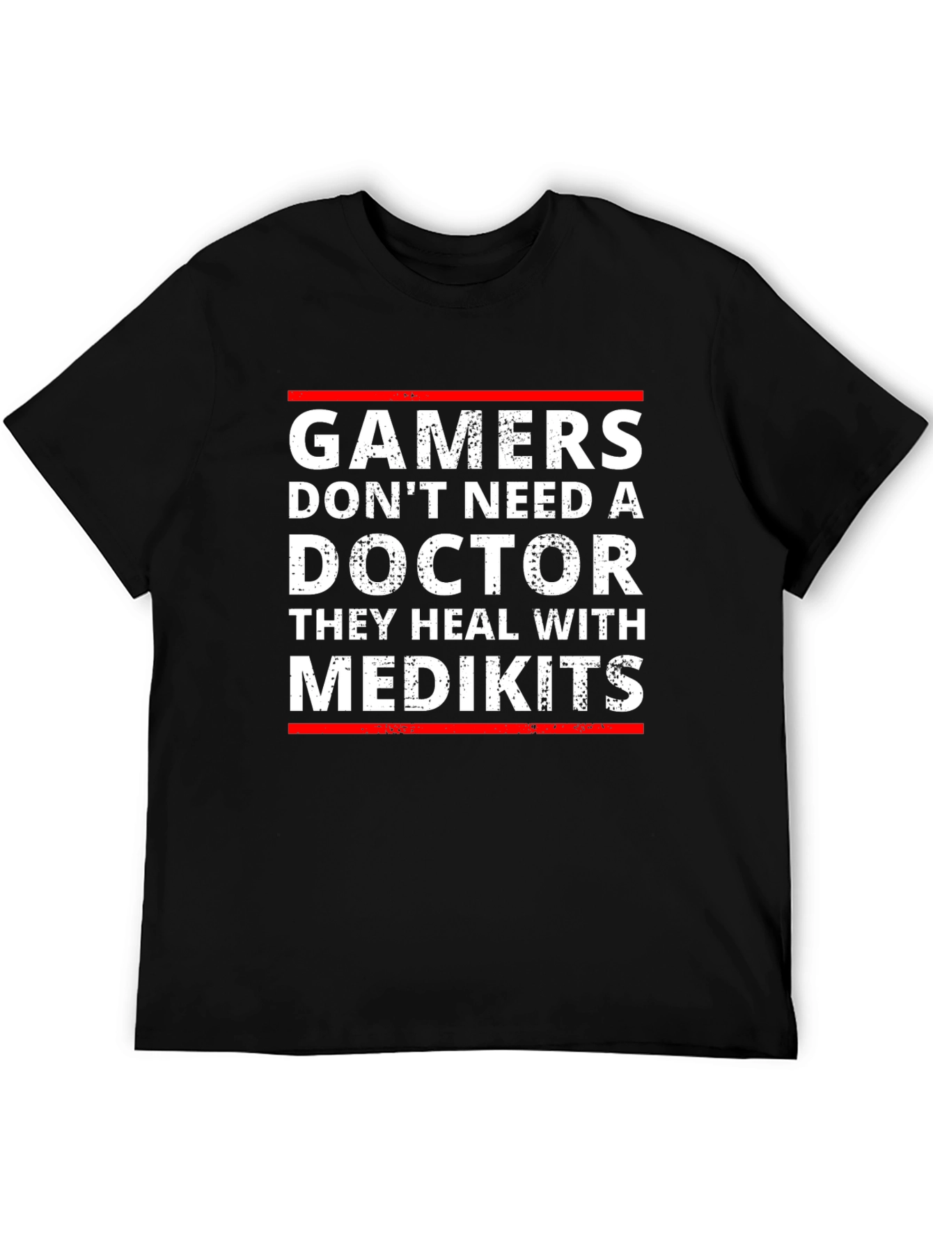 Black Gamers Heal with Medkits T-Shirt - Funny Gaming Tee view 5