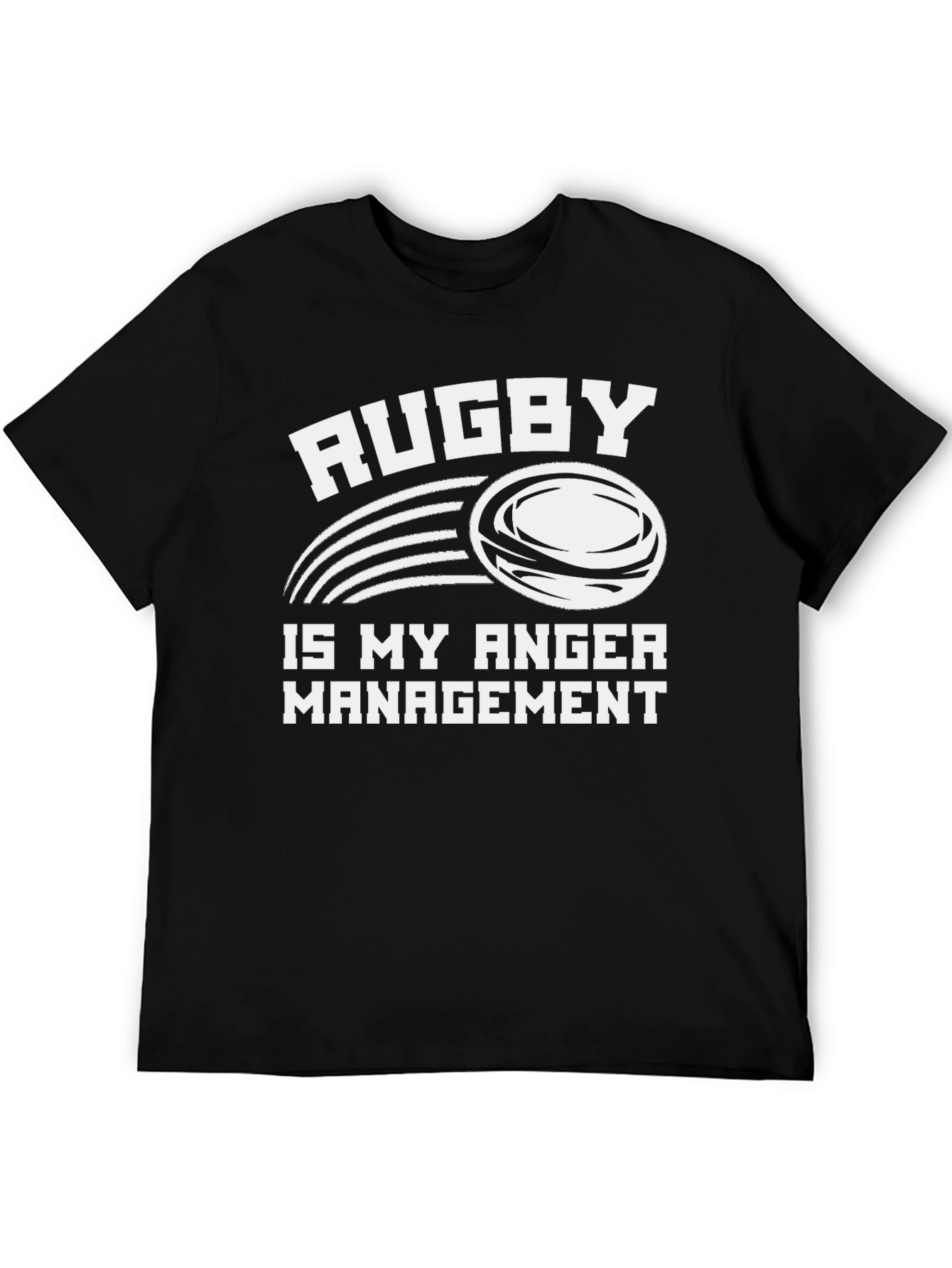 Black Rugby Anger Management Graphic Tee view 5