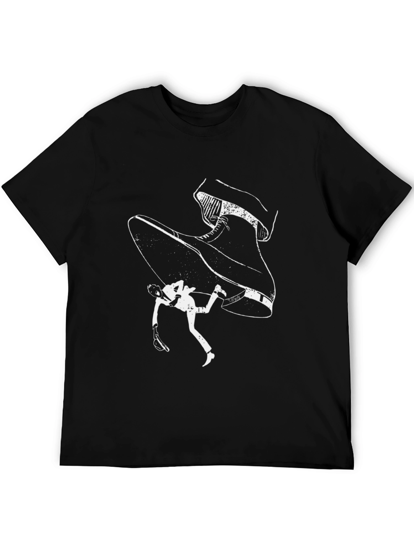 Black Boot Stomping Man Graphic Tee view 5