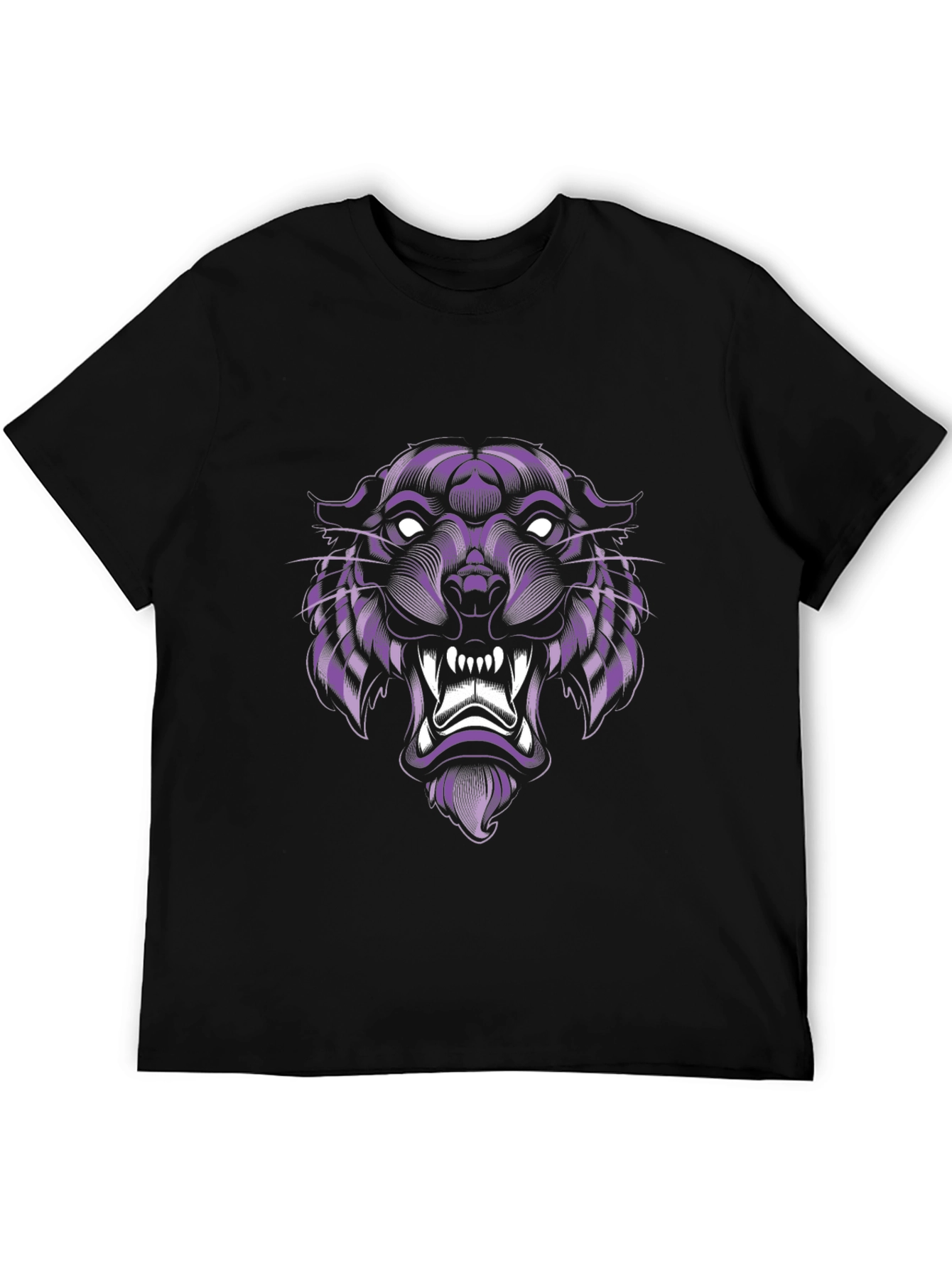 Black Purple Panther Graphic Tee - Cool Animal Design view 5