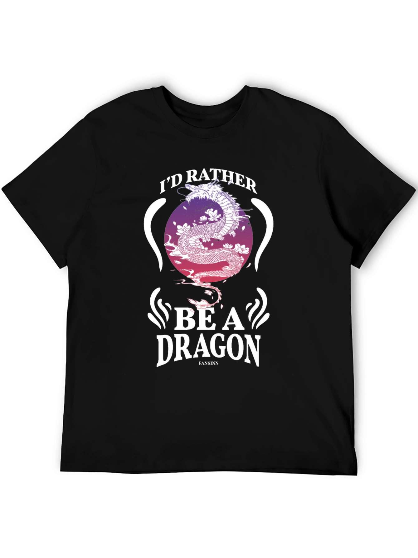 Black I'd Rather Be A Dragon Graphic Tee view 5