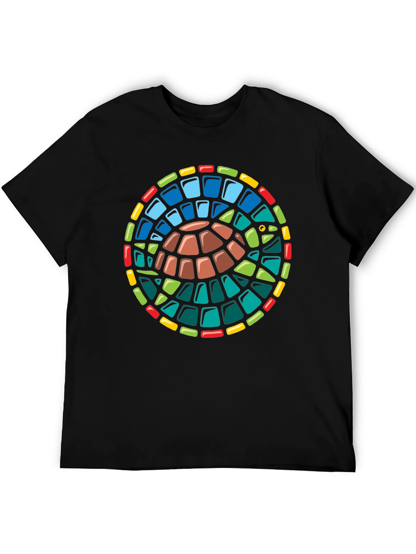 Black Turtle Stained Glass Style Graphic T-Shirt view 5