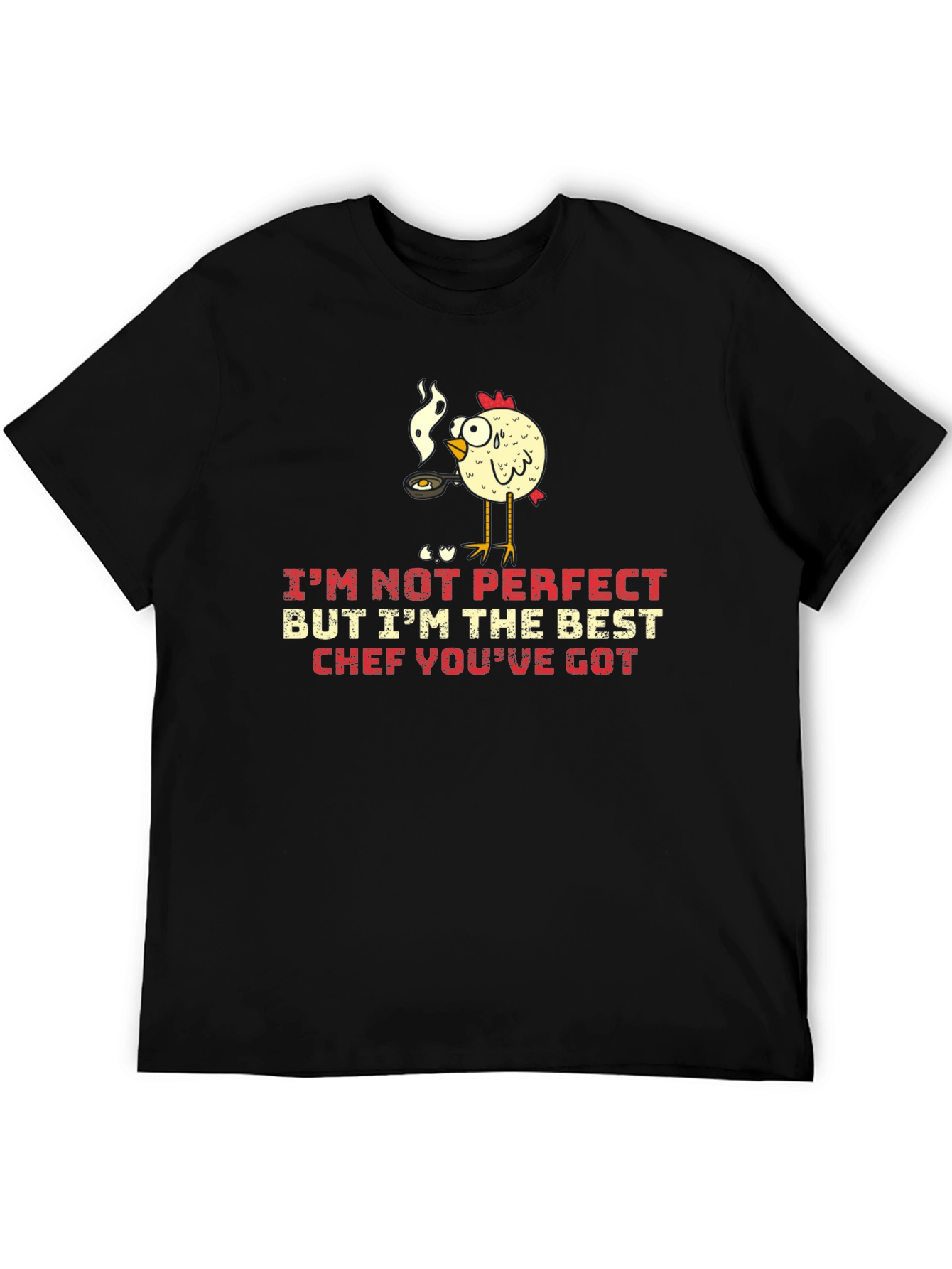 Black Funny Chicken Chef Graphic T-Shirt view 5
