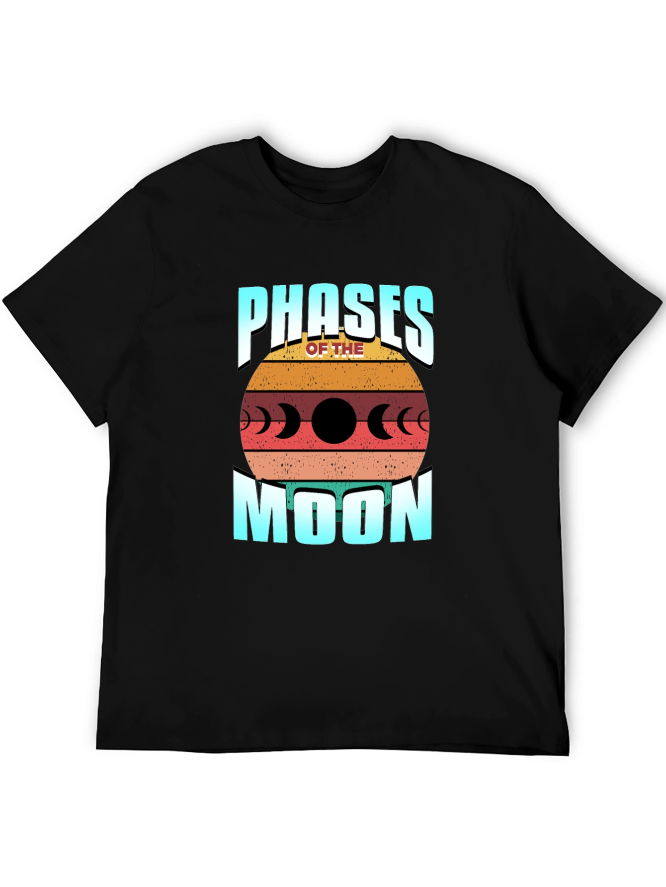 Black Phases of the Moon Graphic Tee - Stylish Celestial Design view 5