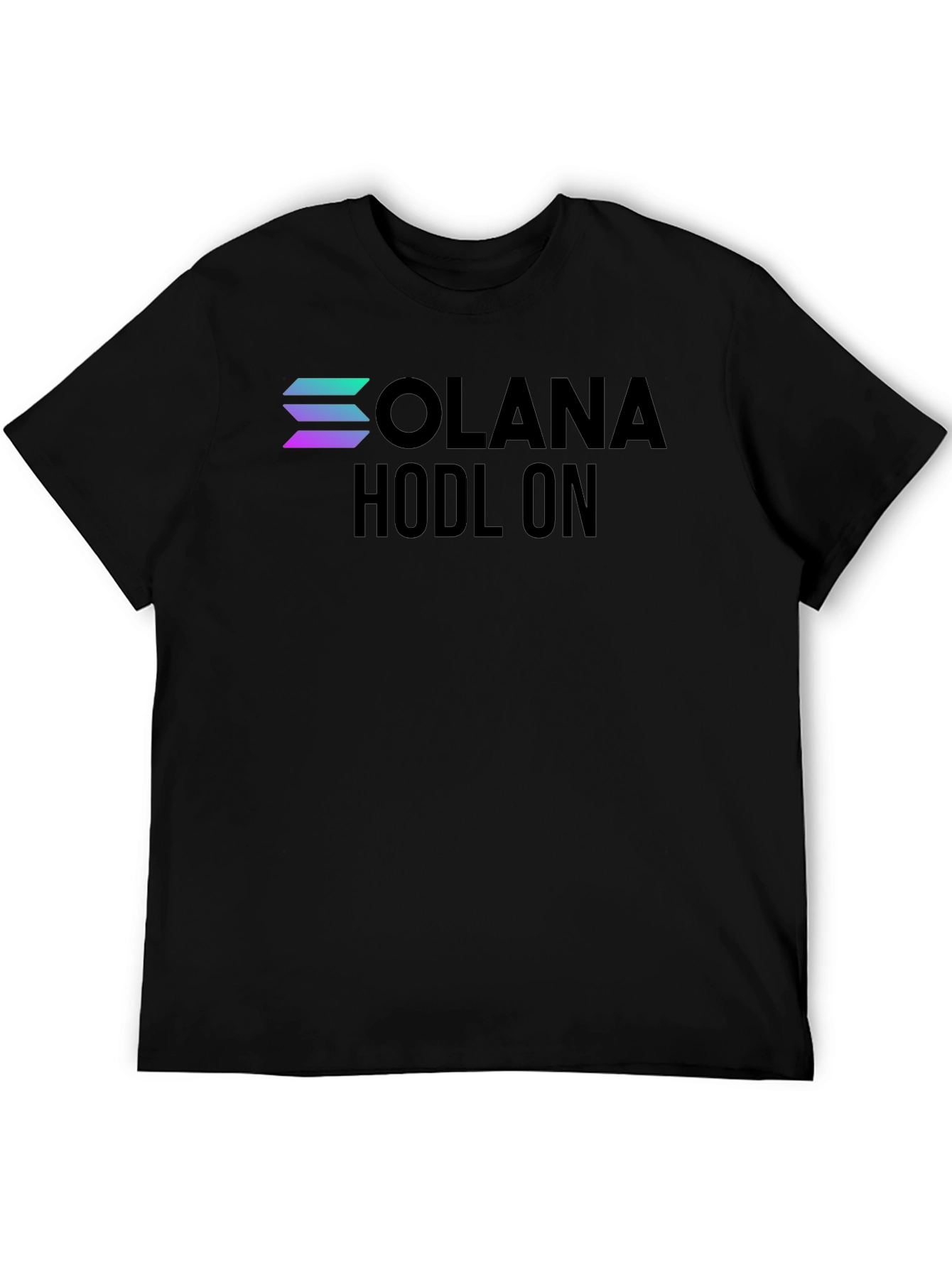 Black Solana Hodl On Black T-Shirt Crypto Investor Tee view 5