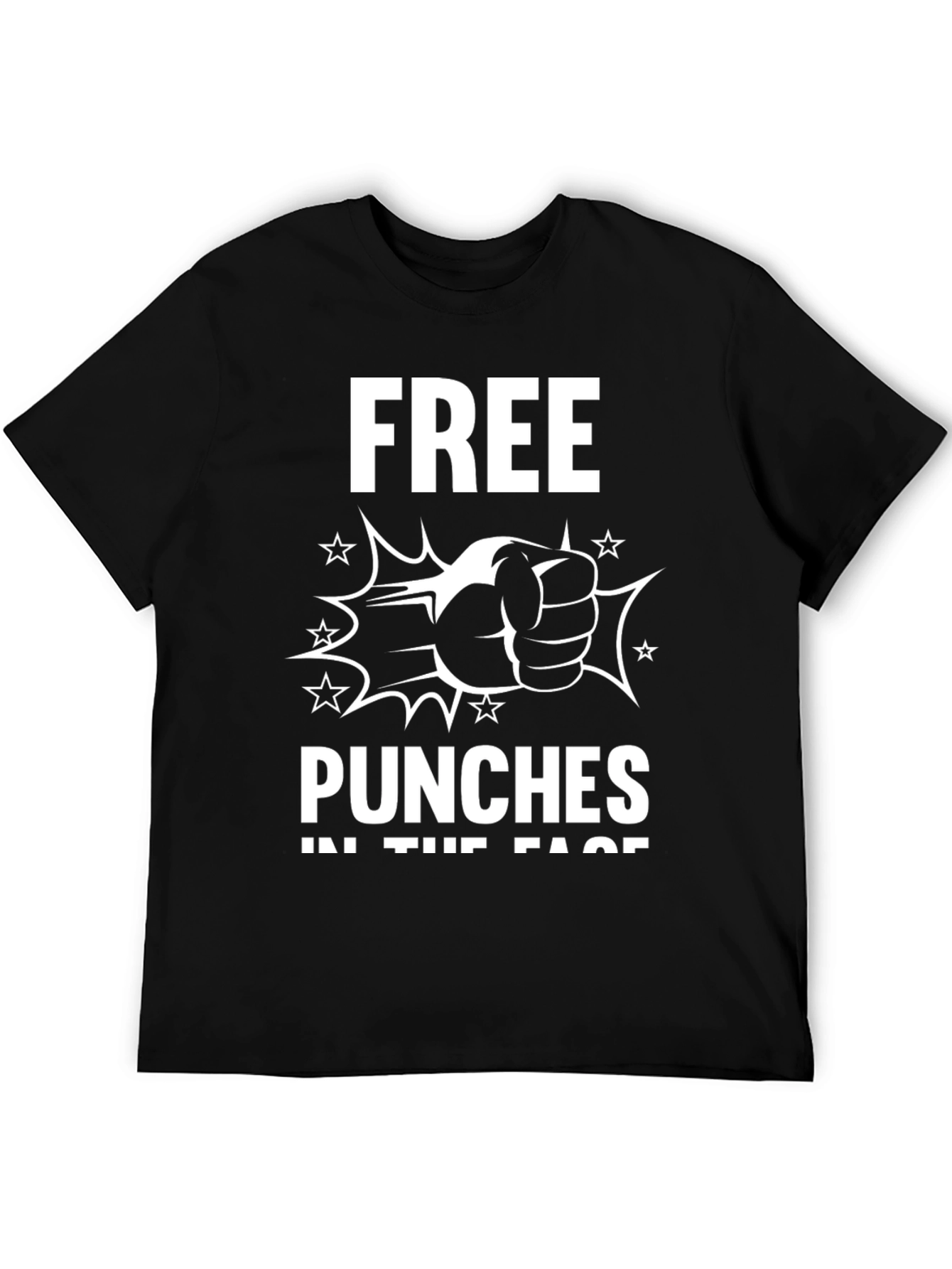 Black Free Punches Graphic Tee - Unisex Black T-Shirt view 5