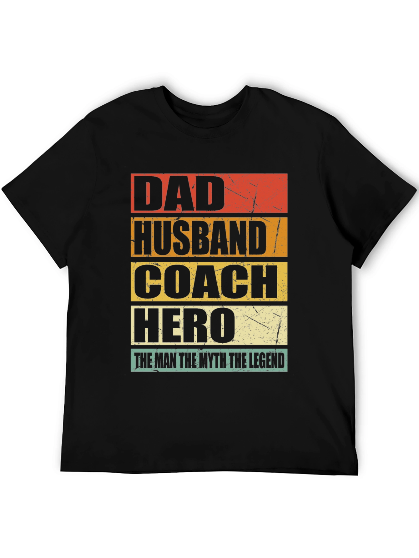 Black Dad Husband Coach Hero T-Shirt view 5