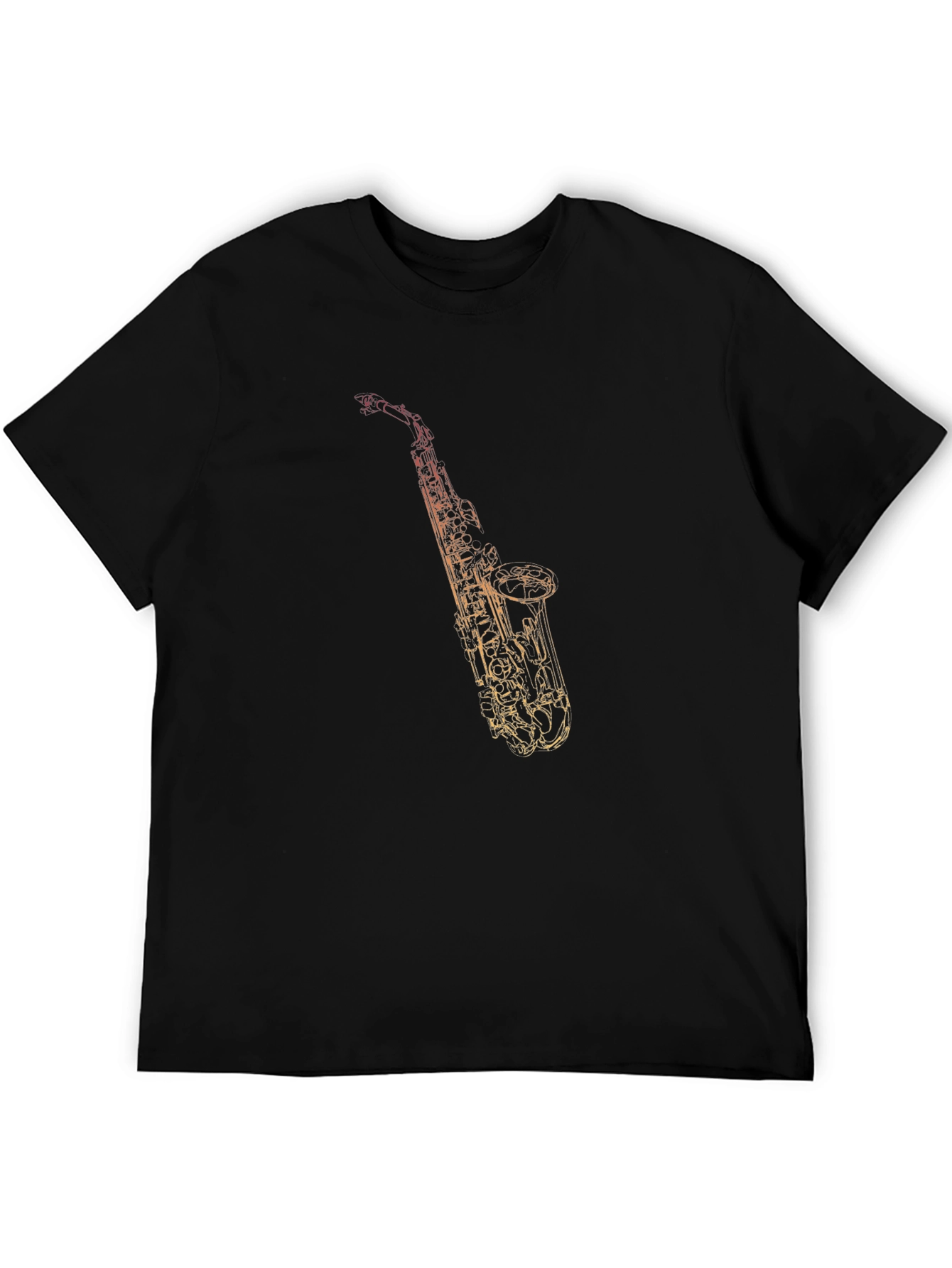 Black Saxophone Graphic Tee - Stylish Music Lover T-Shirt view 5