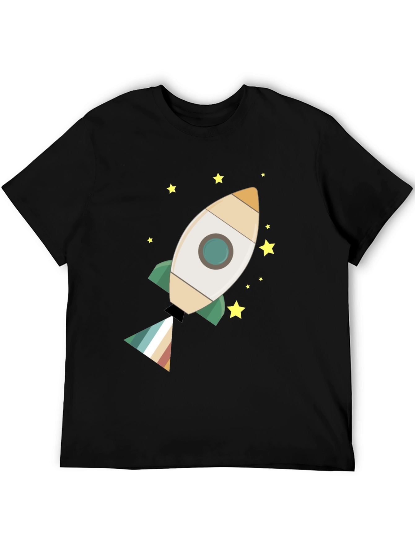 Black Rocket Ship T-Shirt - Blast Off in Style view 5