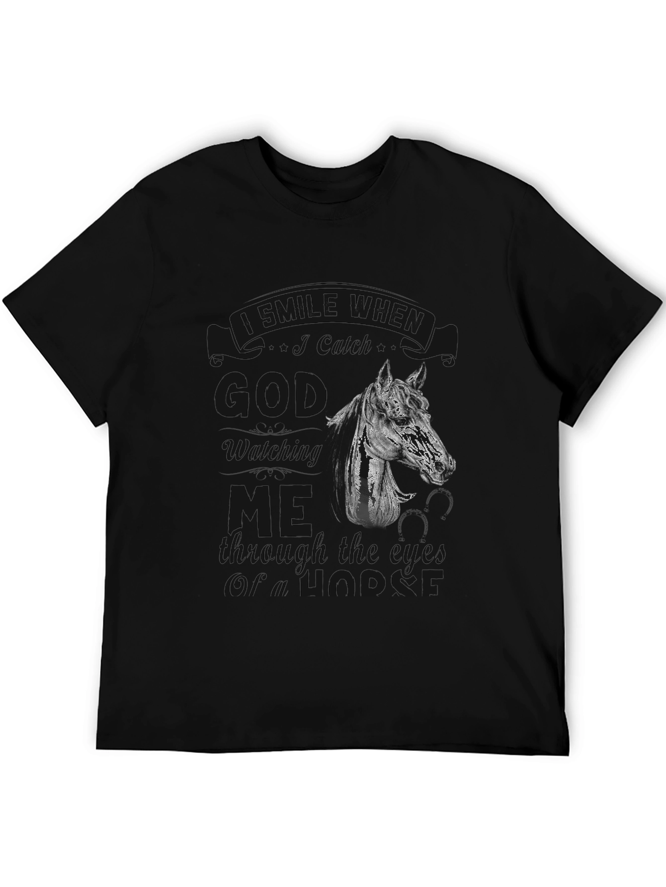 Black God Watching Me Through the Eyes of a Horse T-Shirt view 5