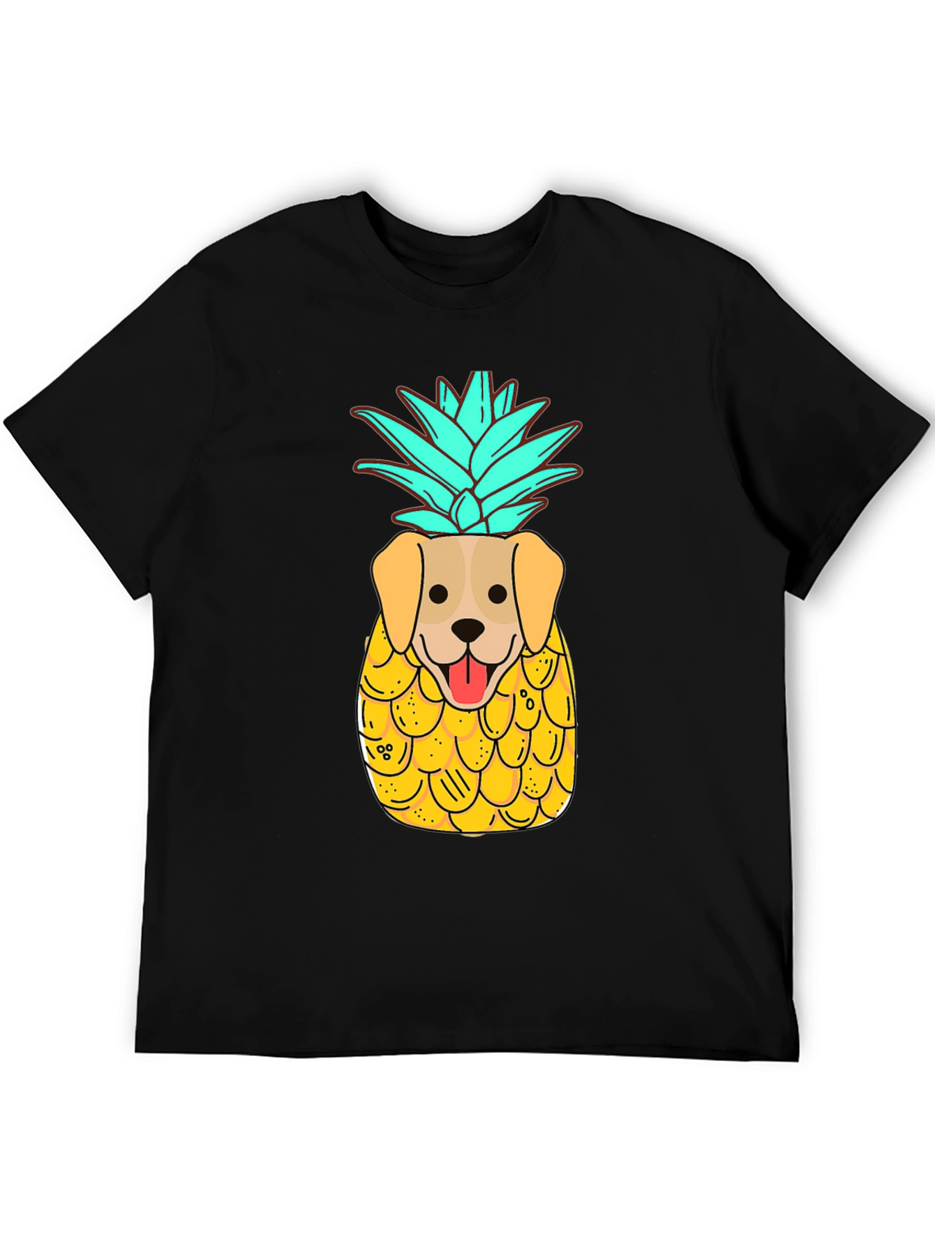 Black Dog-Pineapple Graphic Black T-Shirt view 5