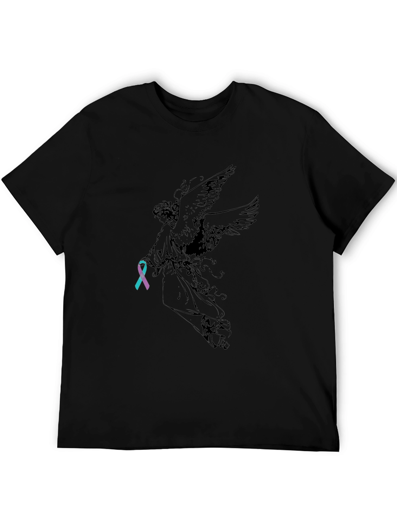 Black Angel Ribbon Graphic T-Shirt view 5