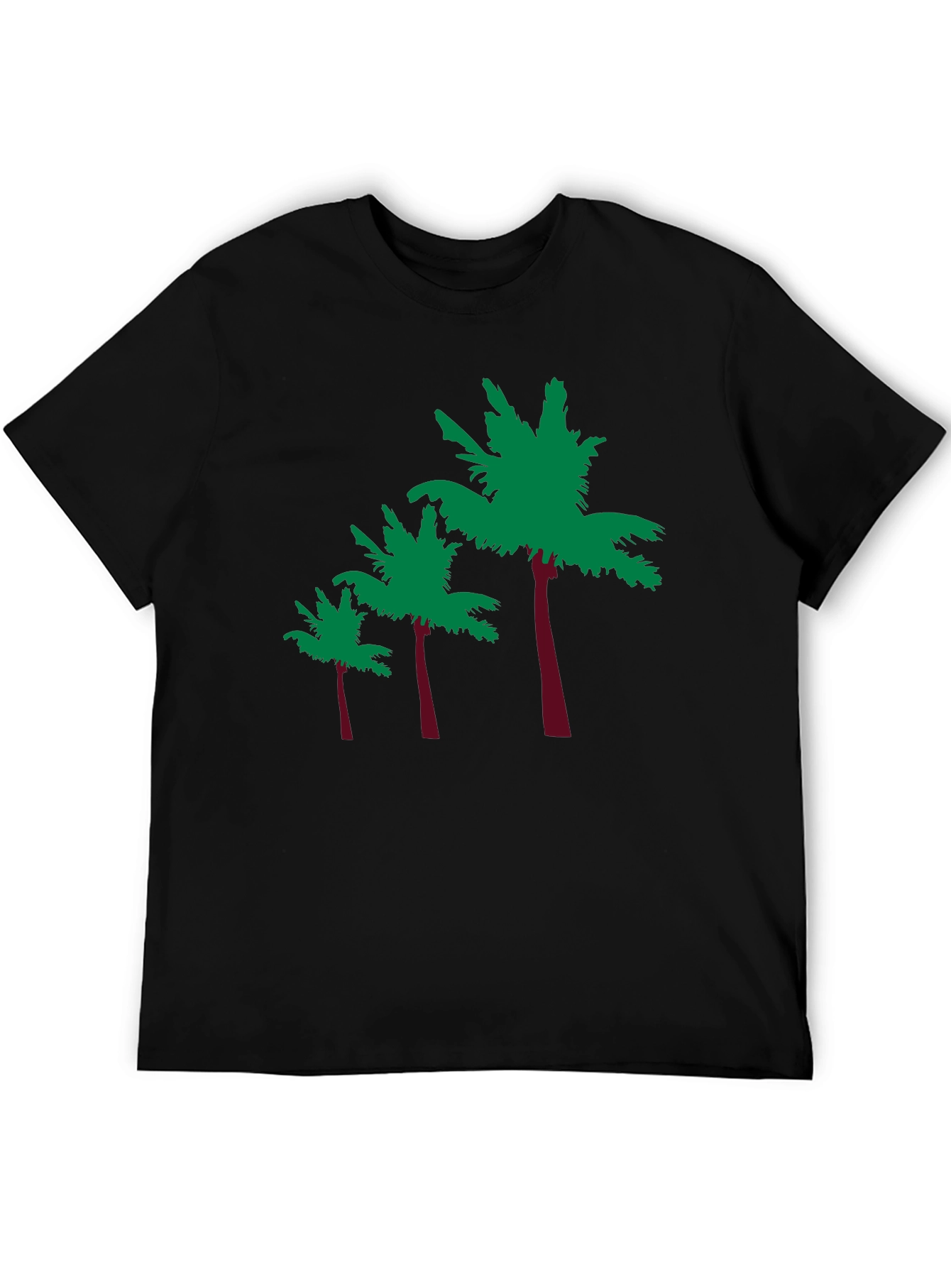 Black Tropical Palm Tree Graphic Tee - Black view 5