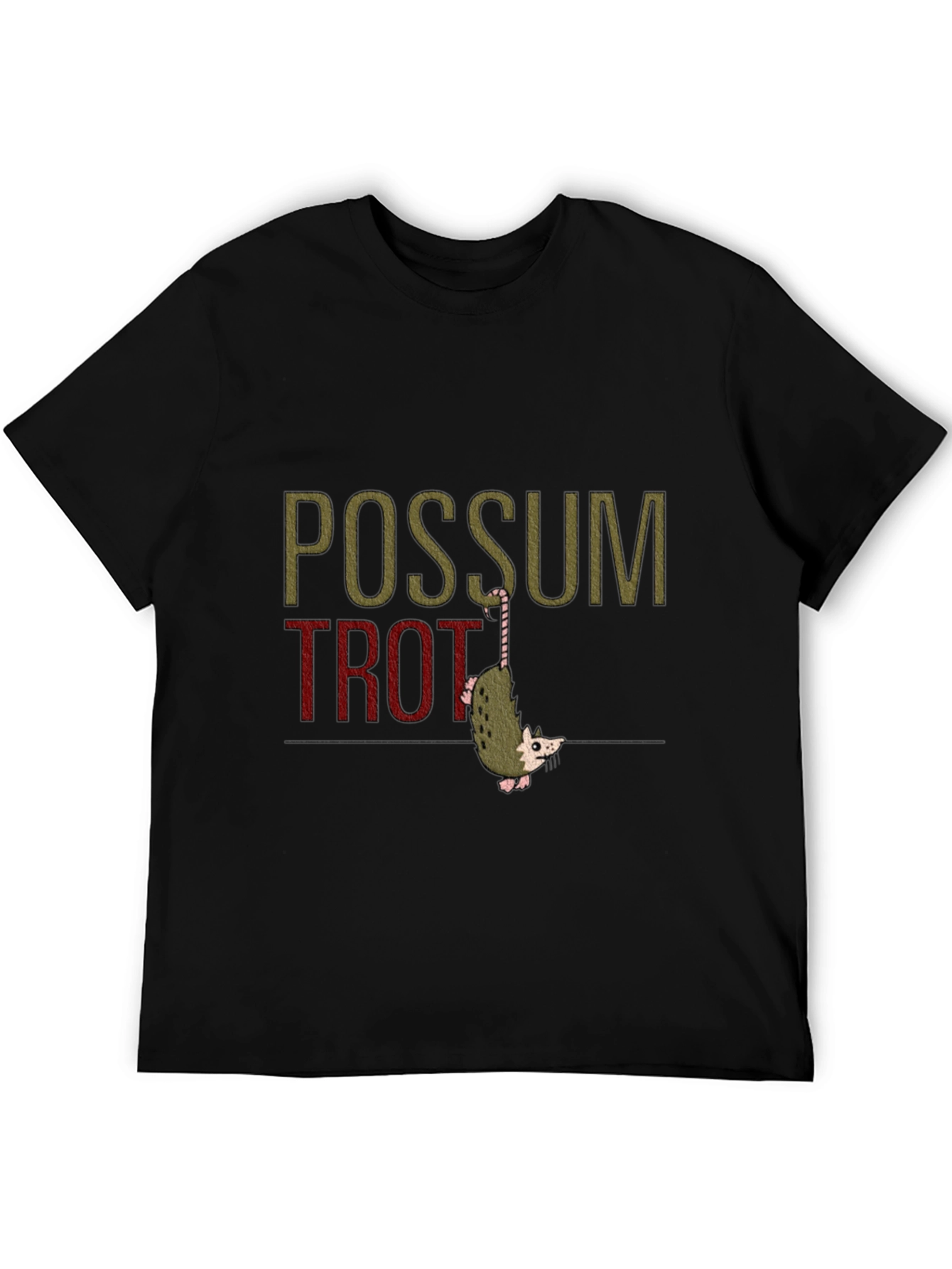 Black Possum Trot Funny Graphic Tee view 5