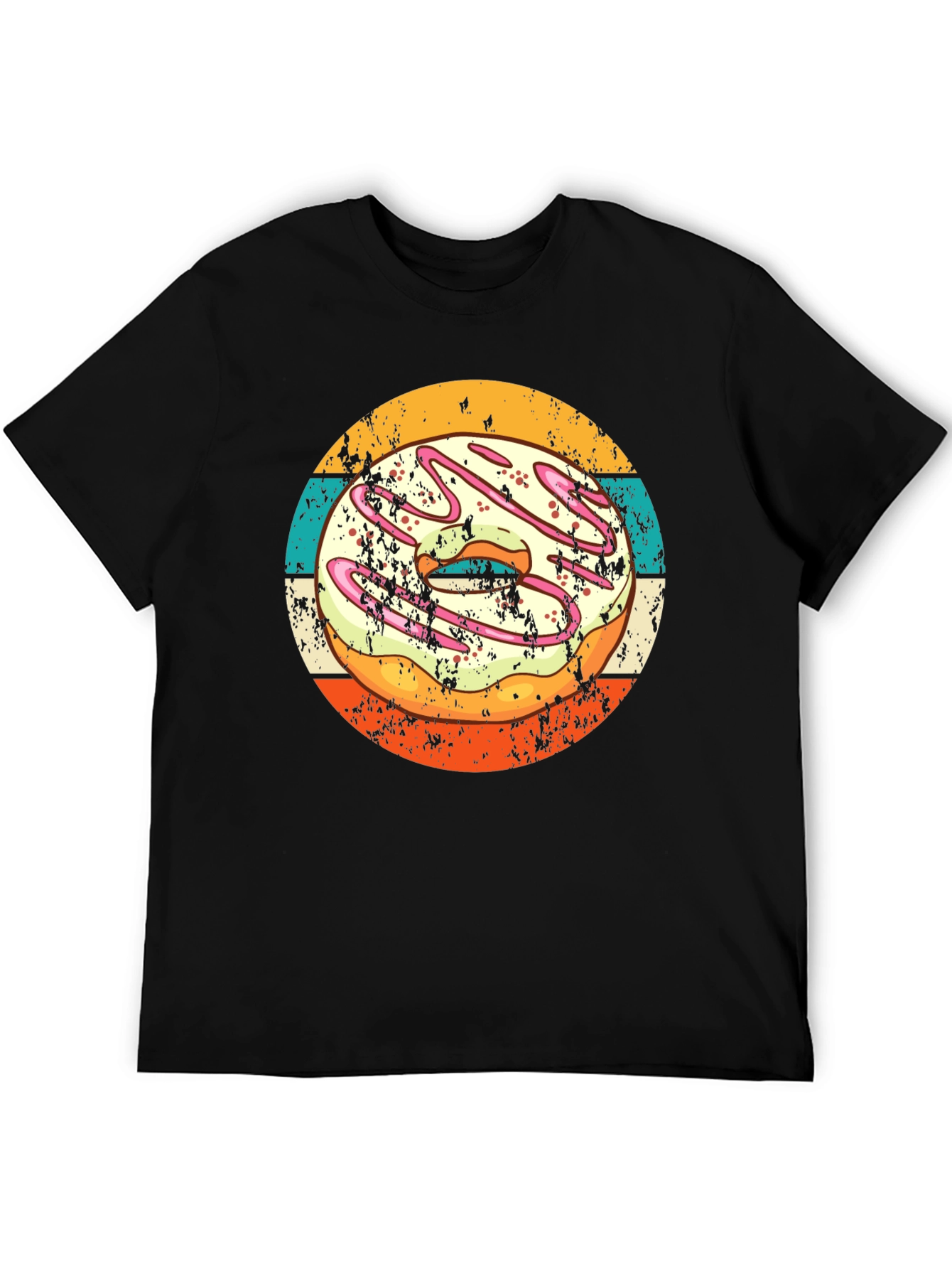Black Retro Donut Graphic T-Shirt - Doughnut Lover Tee view 5