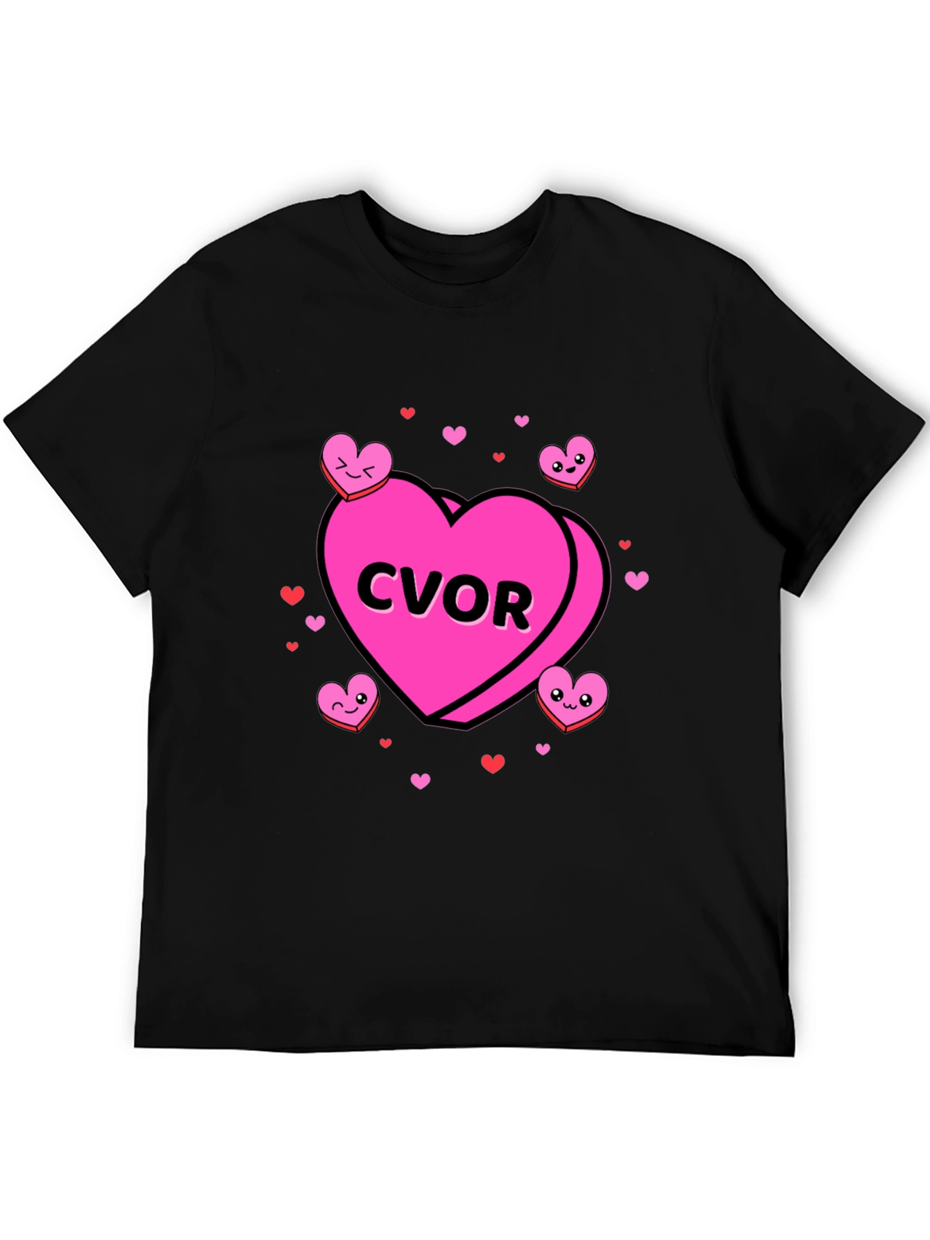 Black CVOR Heart Valentine's Day T-Shirt view 5