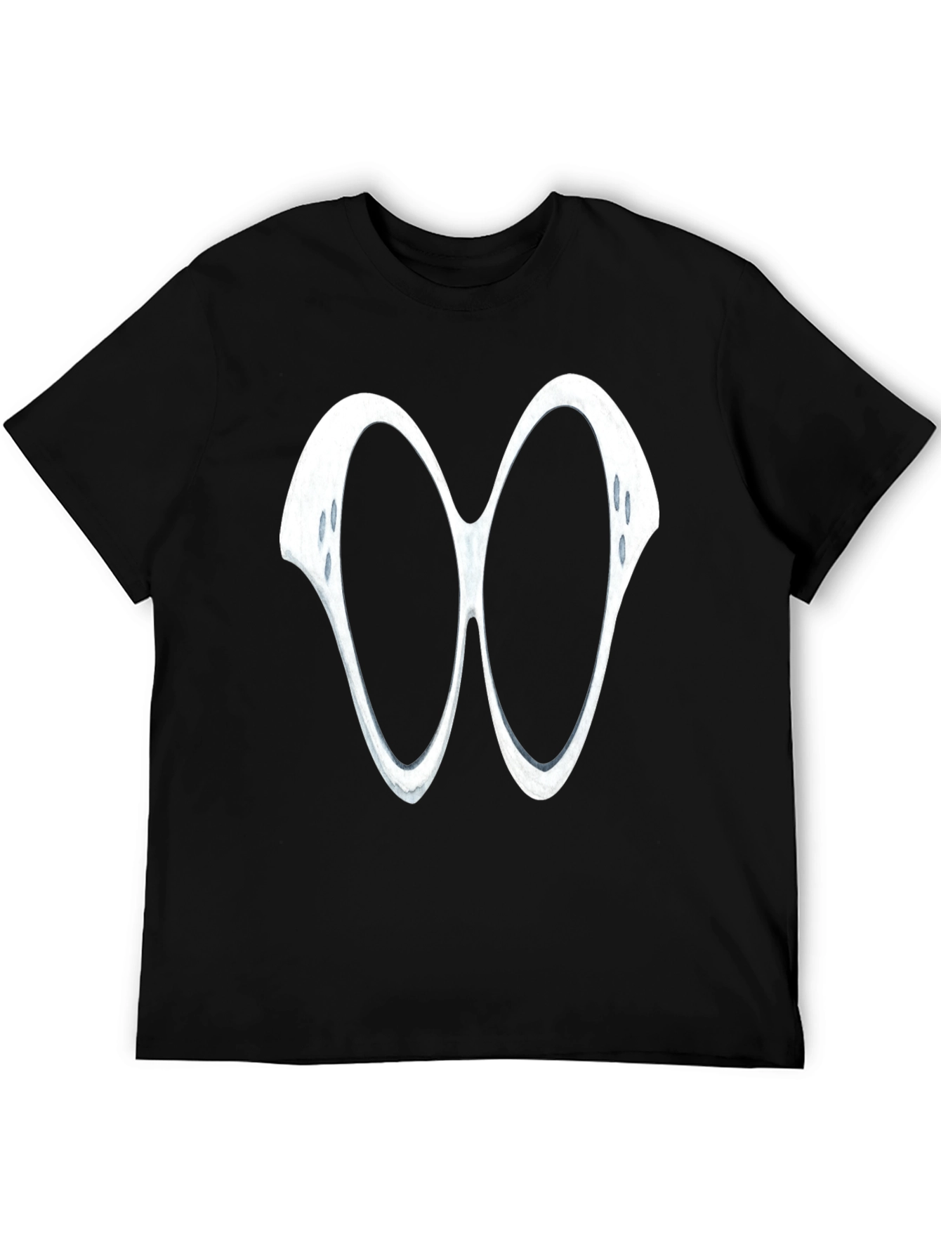 Black Abstract Eyeglass Style Graphic Print Black T-Shirt view 5