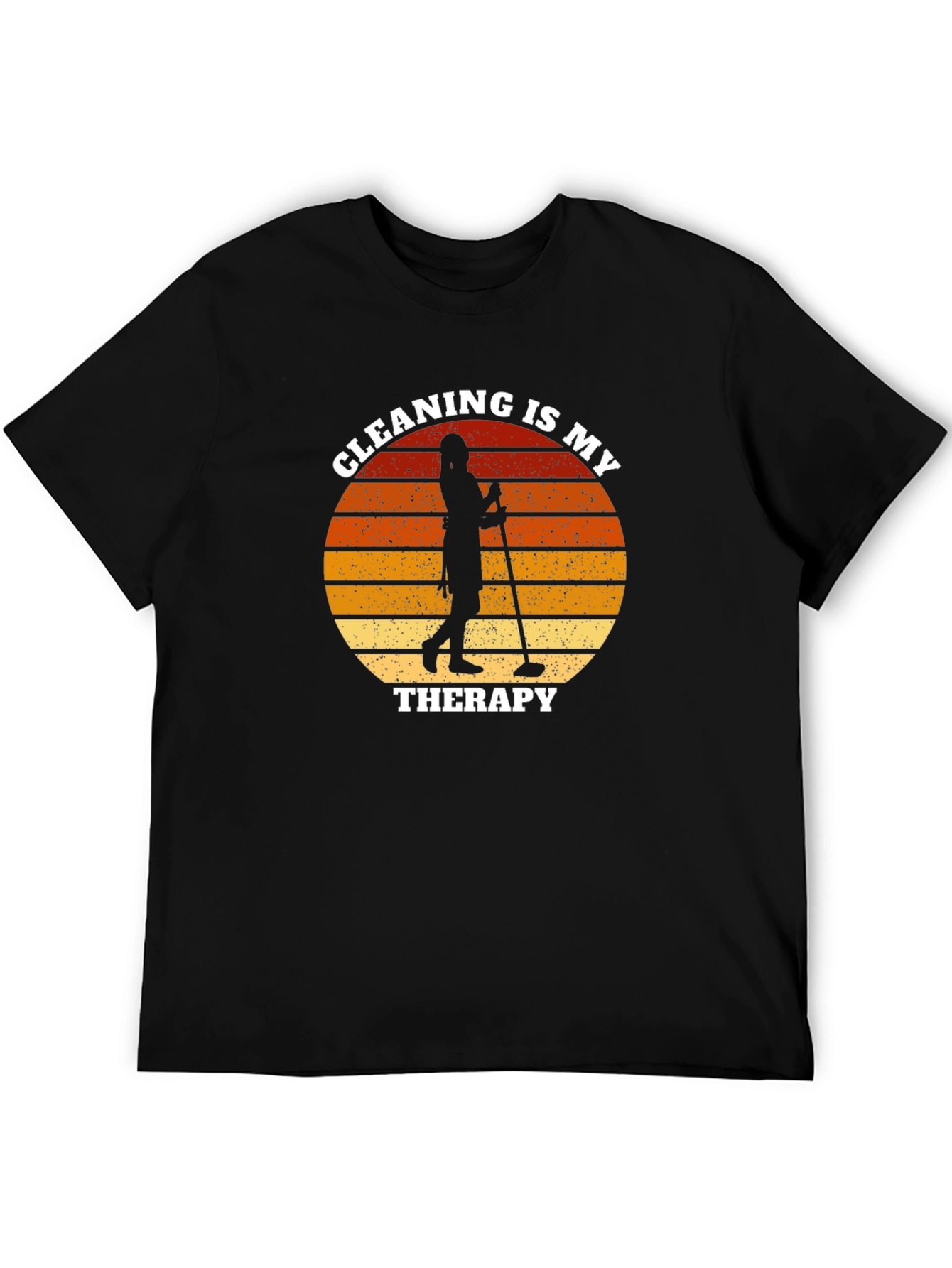 Black Cleaning Therapy Graphic T-Shirt view 5