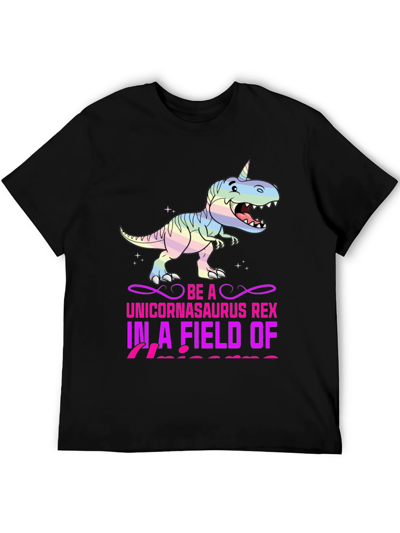 Black Unicornasaurus Rex Graphic Tee view 5