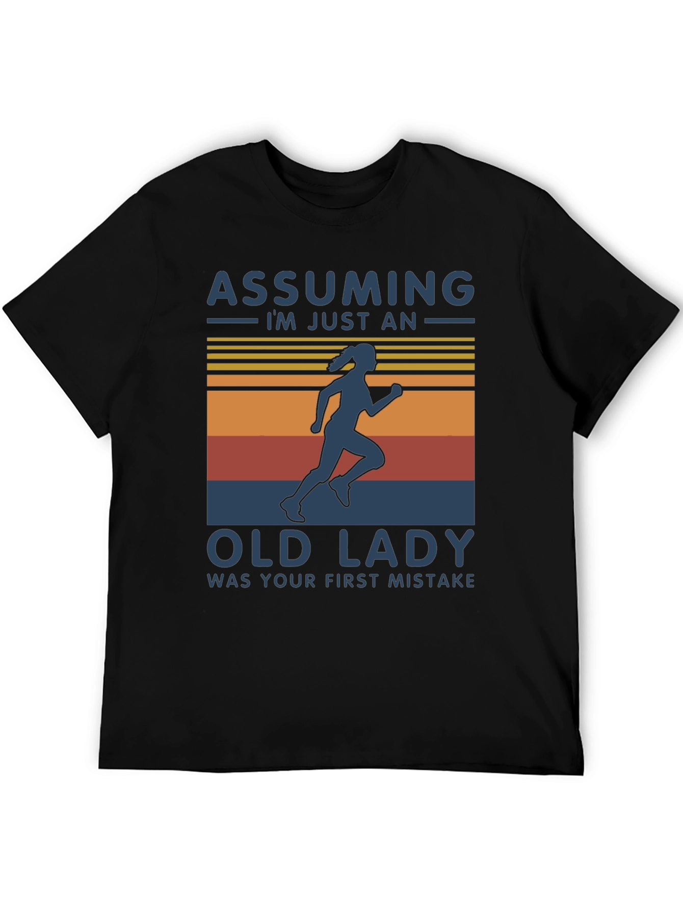 Black Assuming Old Lady Black Graphic T-Shirt view 5