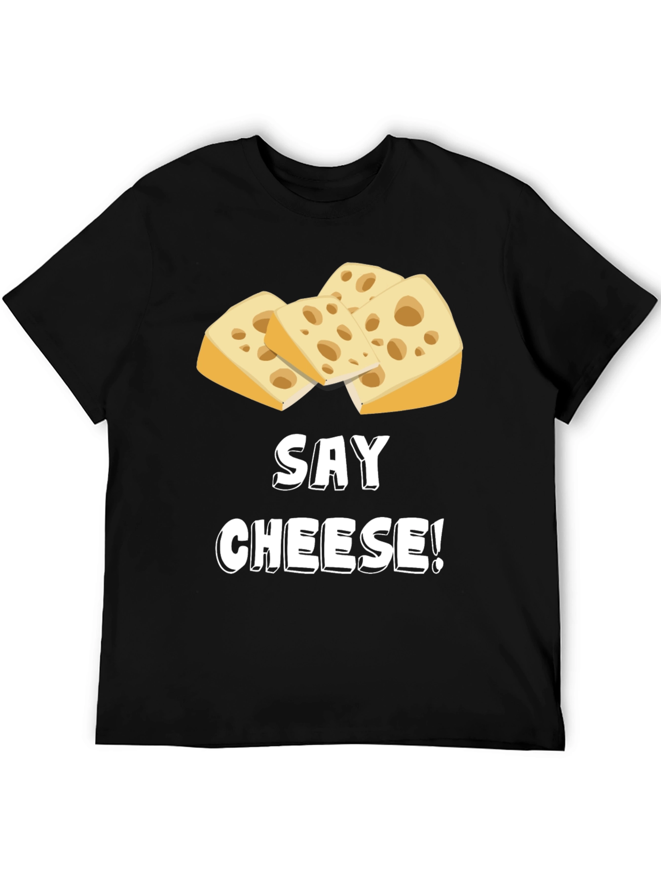 Black Say Cheese! Funny Graphic T-Shirt view 5