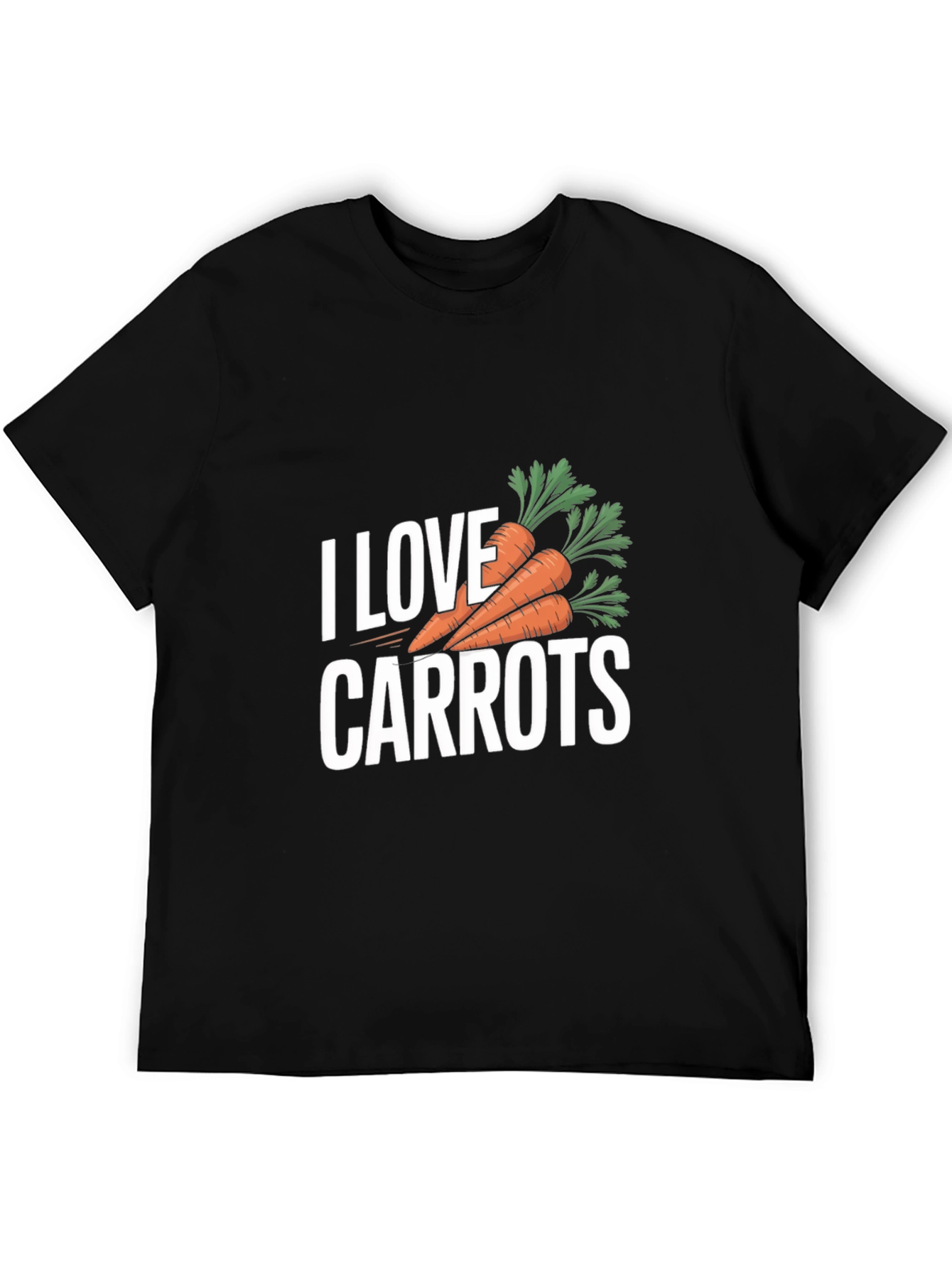 Black I Love Carrots T-Shirt - Black Carrot Lover Tee view 5