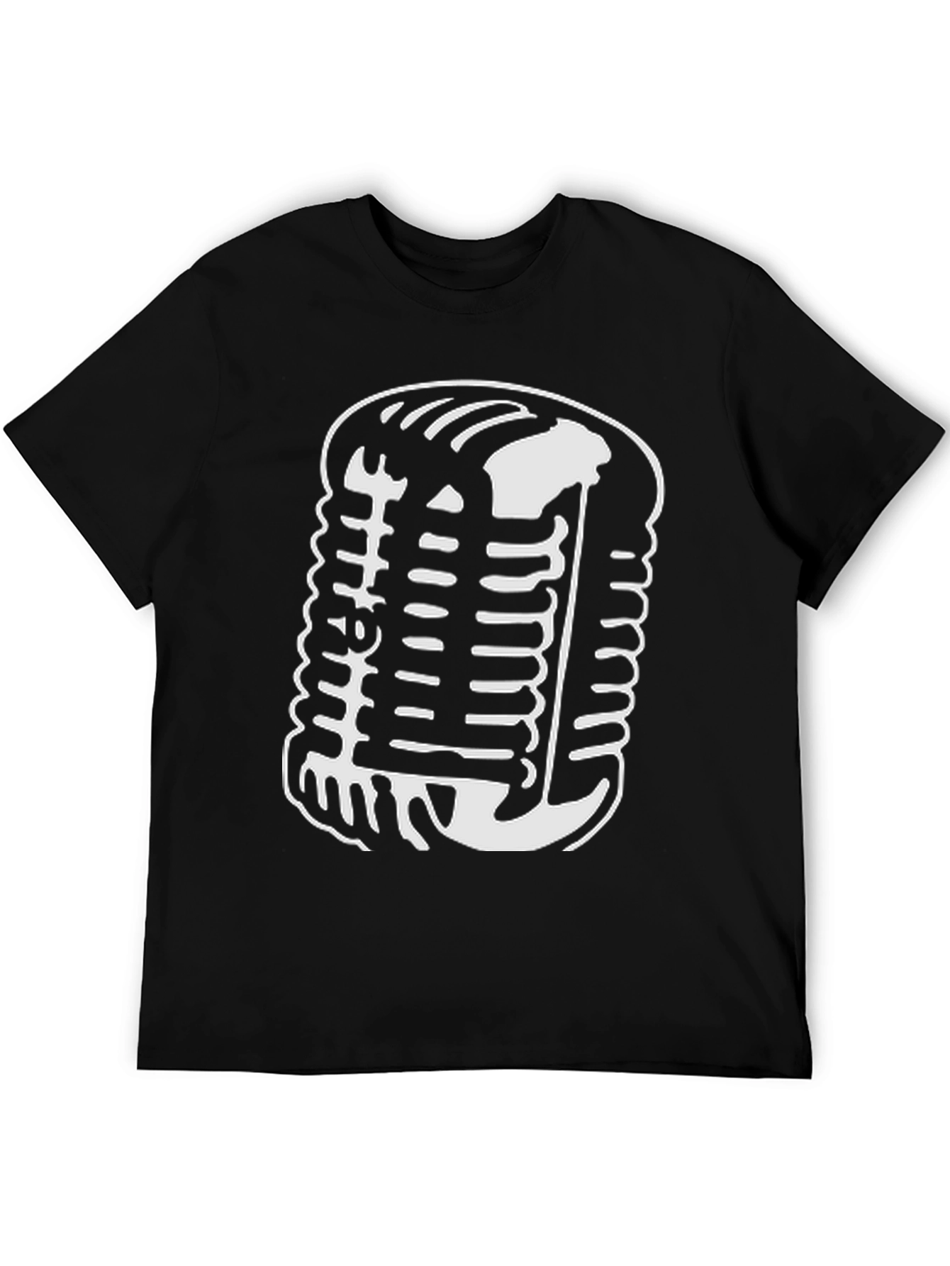 Black Vintage Microphone Graphic Tee - Retro Style view 5