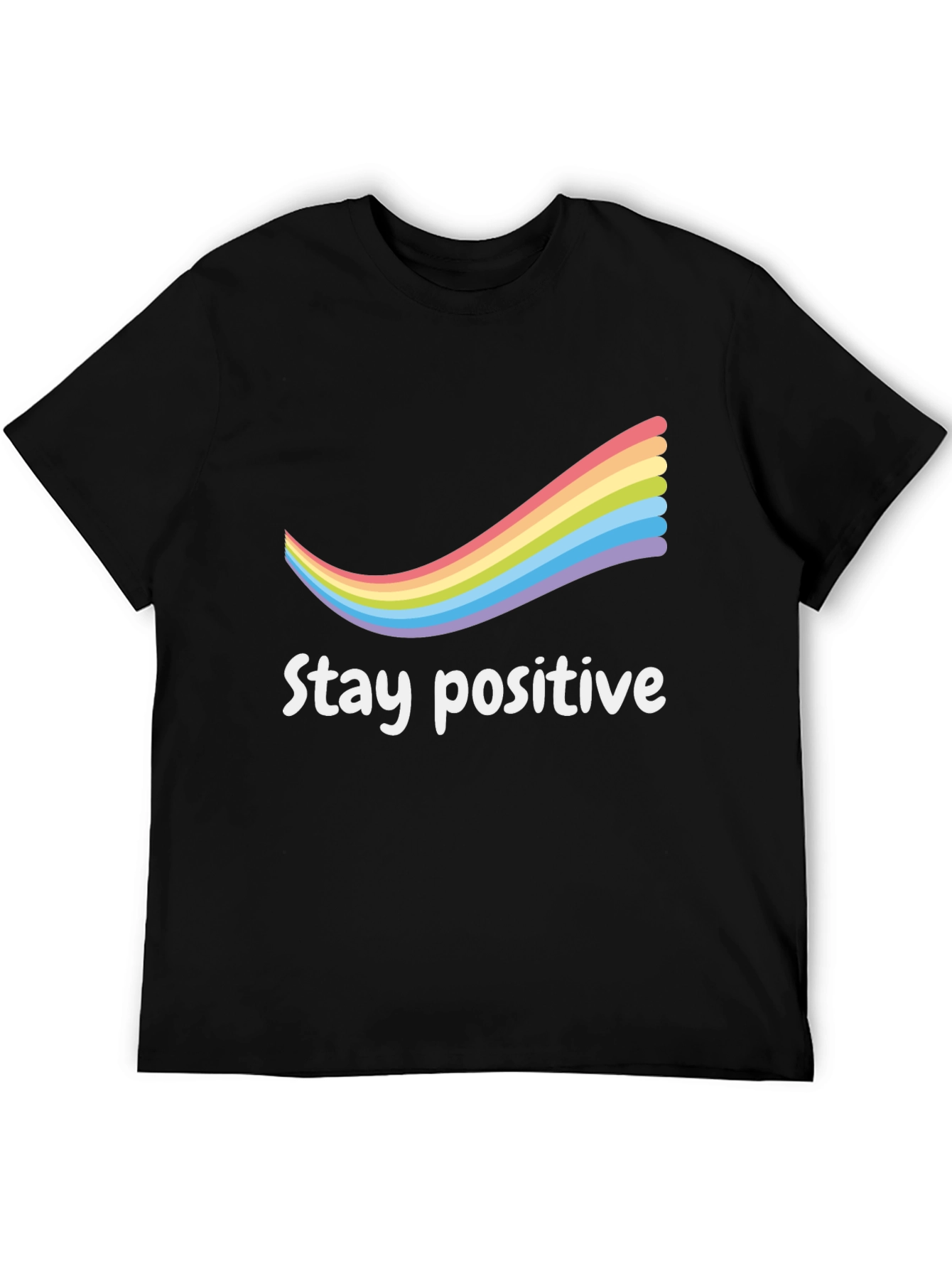 Black Stay Positive Rainbow T-Shirt view 5