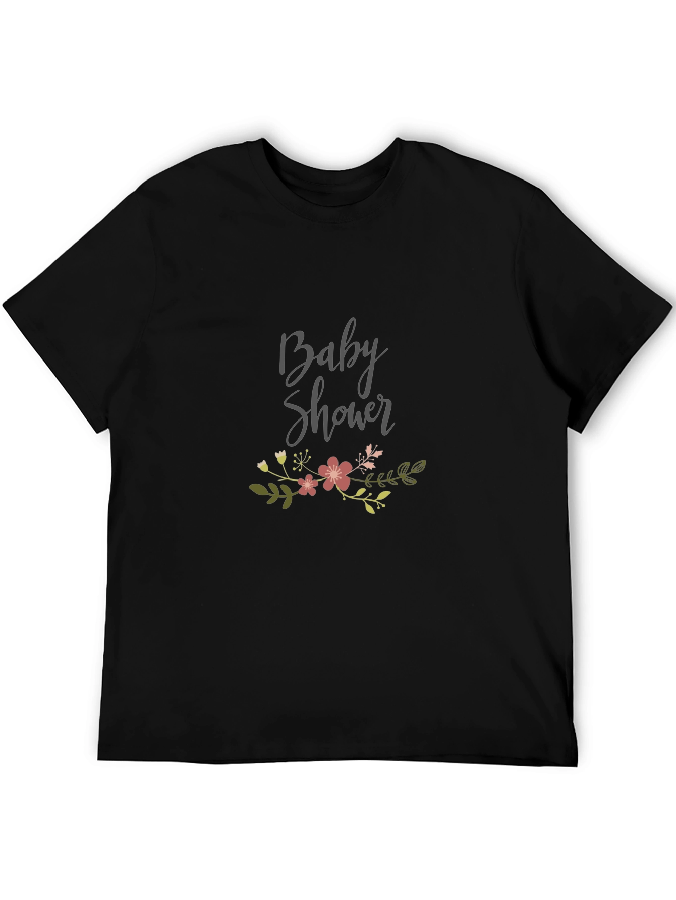 Black Baby Shower Graphic Tee - Black view 5