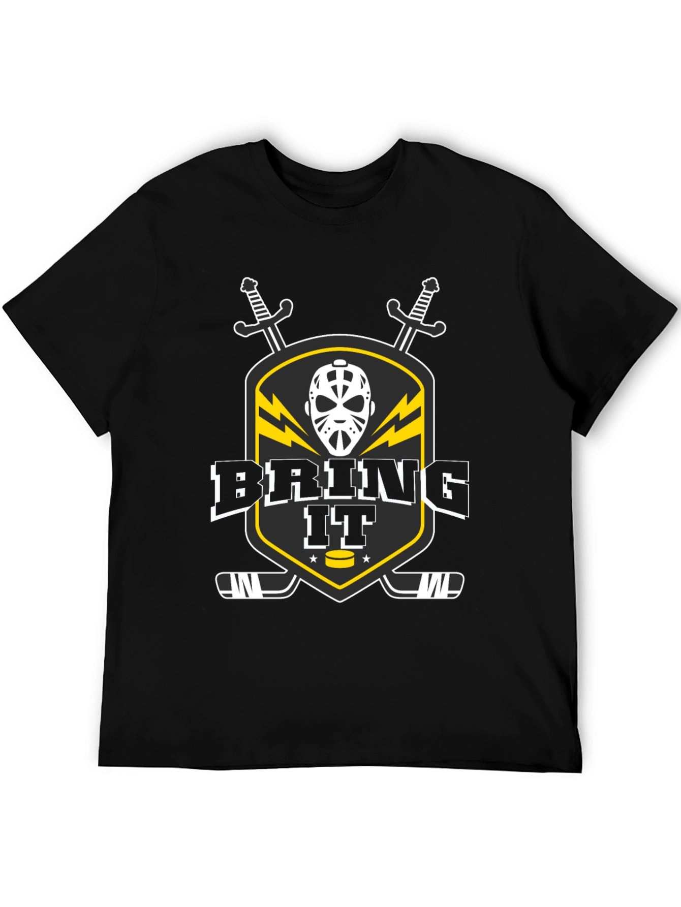 Black Bring It Hockey Graphic T-Shirt view 5