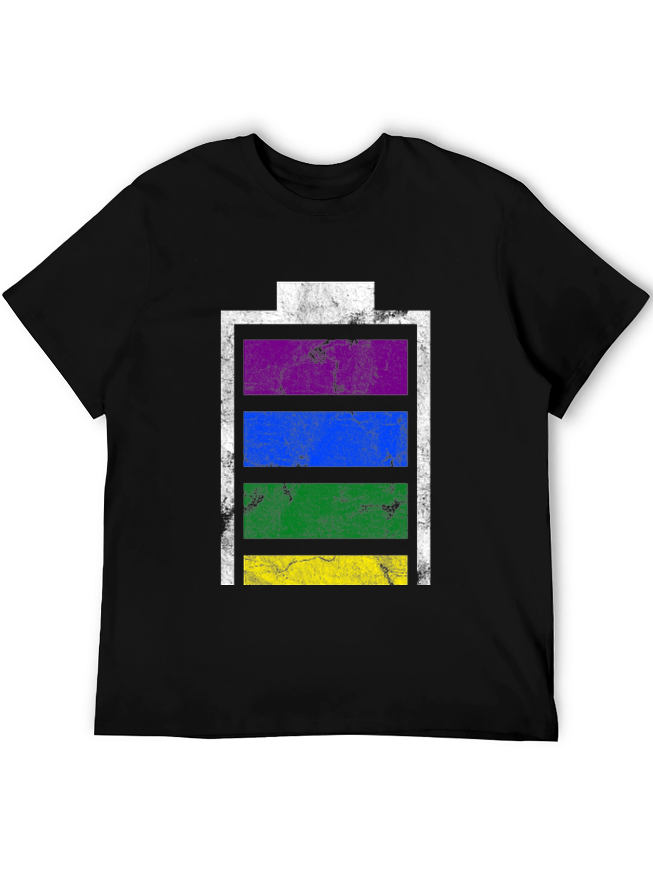 Black Vintage Battery Pride T-Shirt - Black Cotton Blend view 5