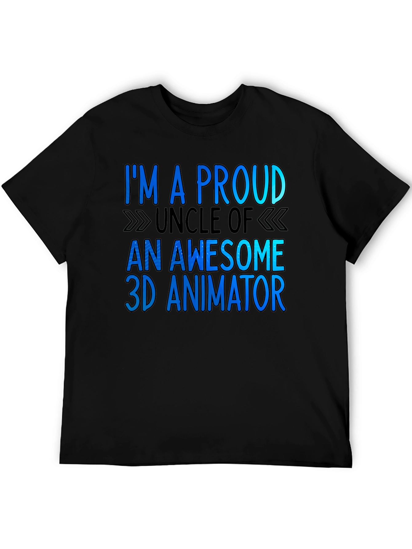 Black Proud Uncle of a 3D Animator T-Shirt view 5