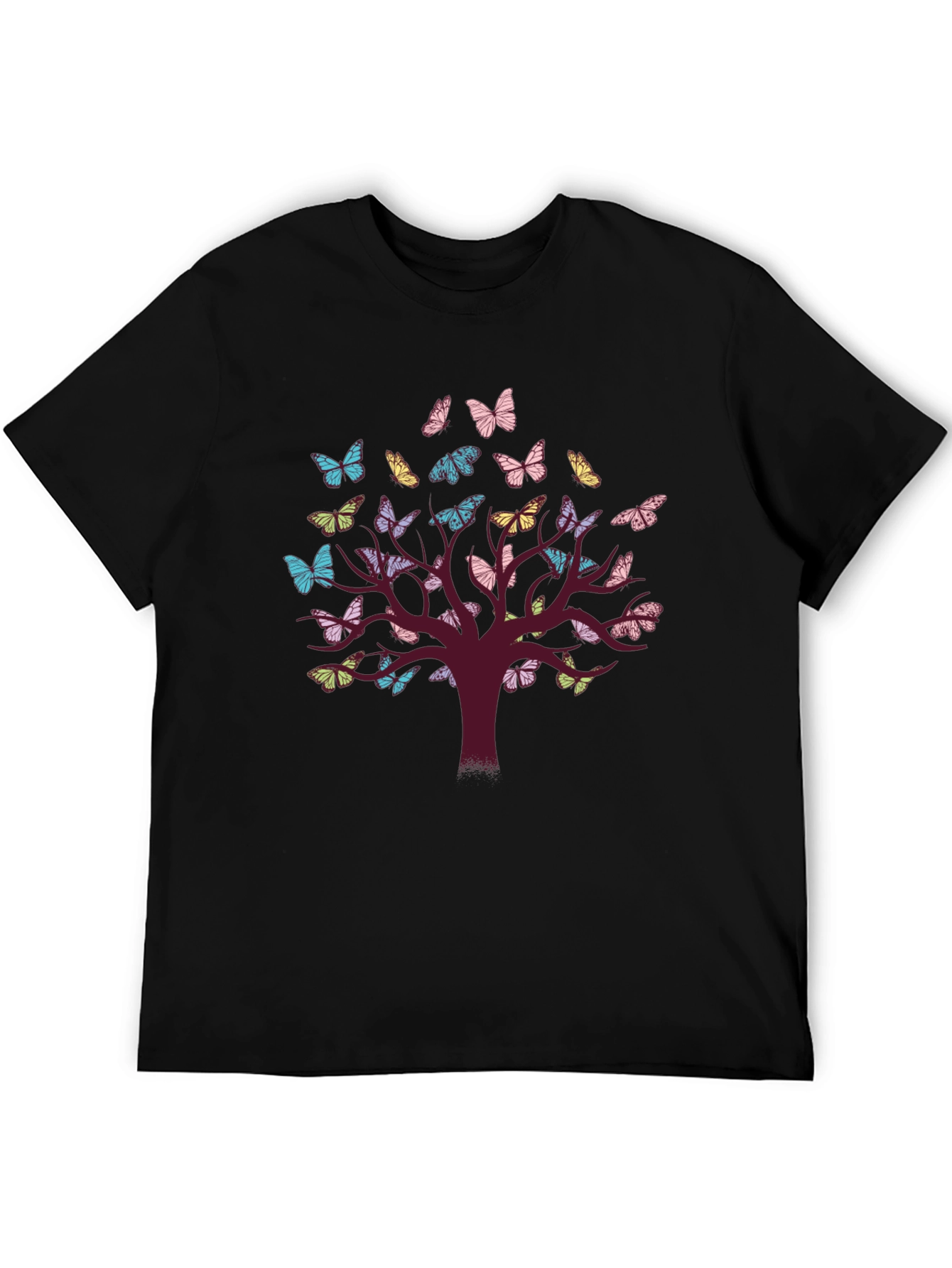 Black Butterfly Tree Graphic Tee - Nature Inspired Comfort view 5
