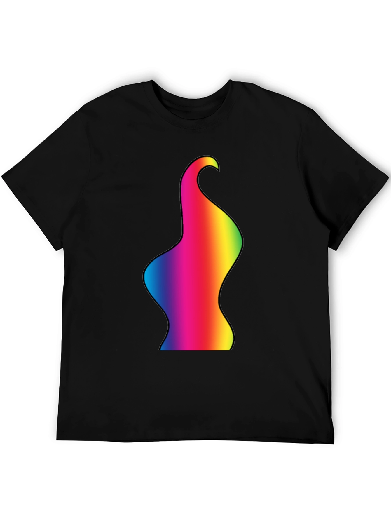 Black Rainbow Body Art Tee - Black Cotton Blend view 5