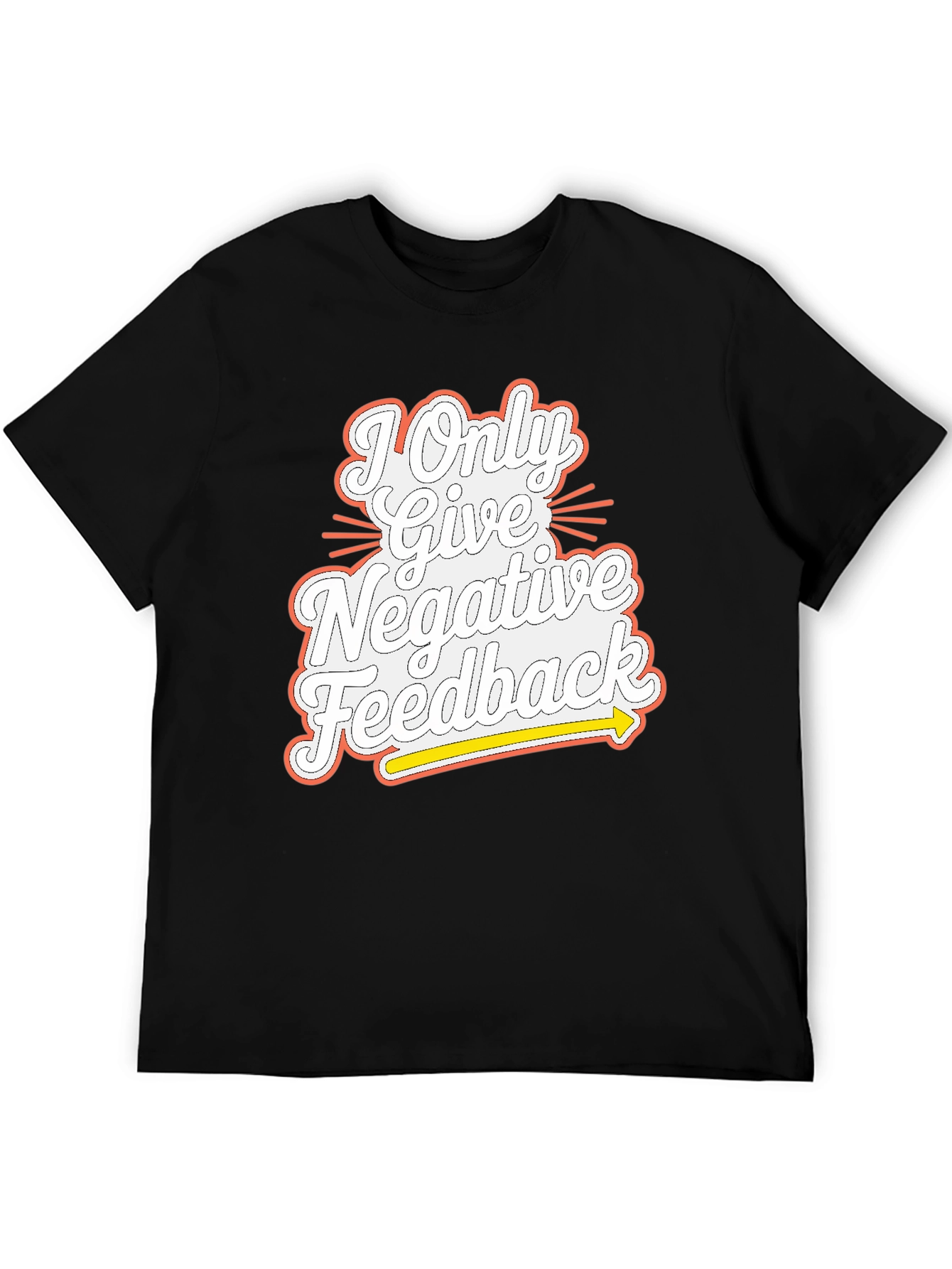 Black Negative Feedback Graphic Tee - Mens Funny T-Shirt view 5