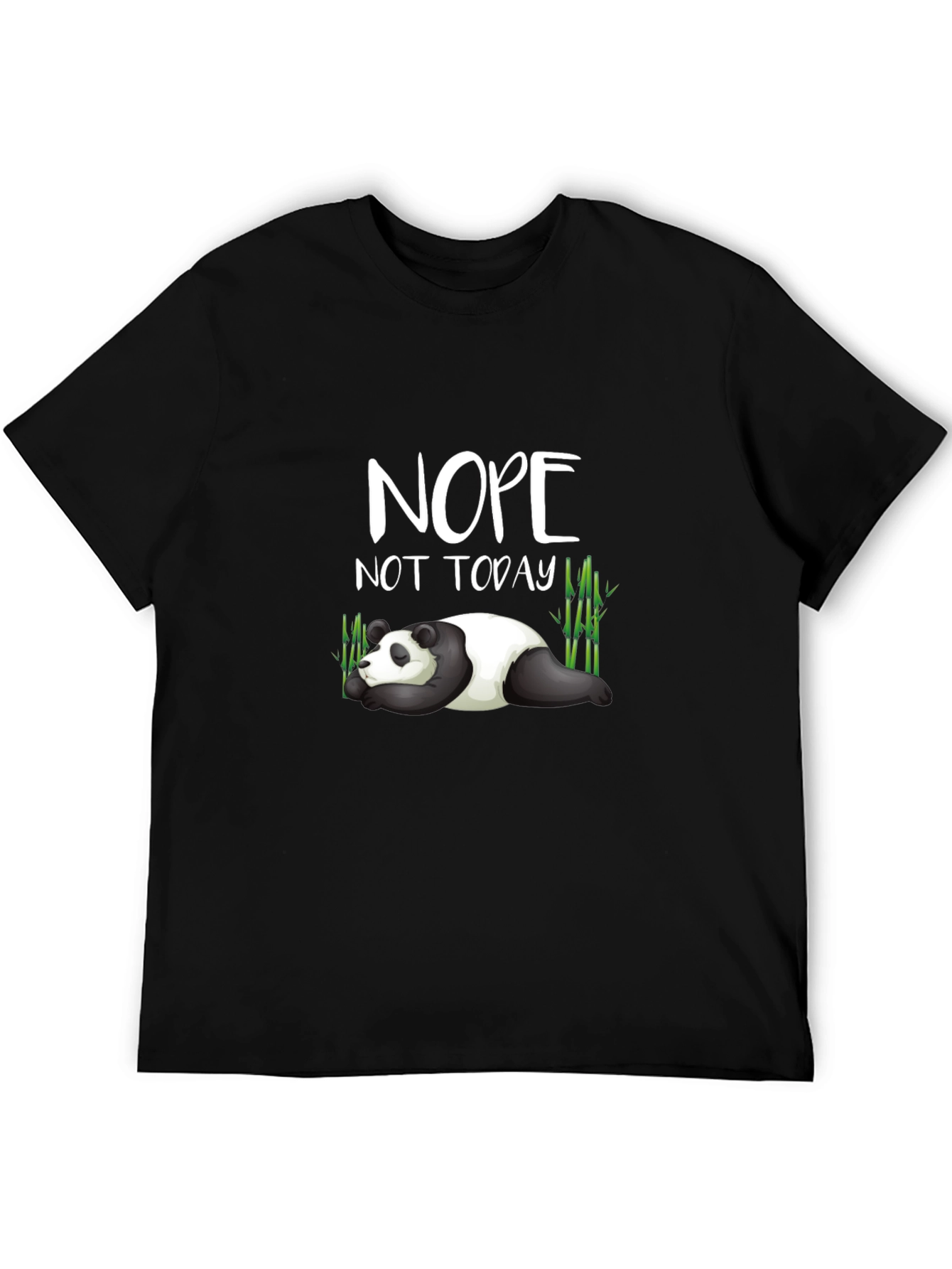 Black Nope Not Today Panda Graphic Tee view 5