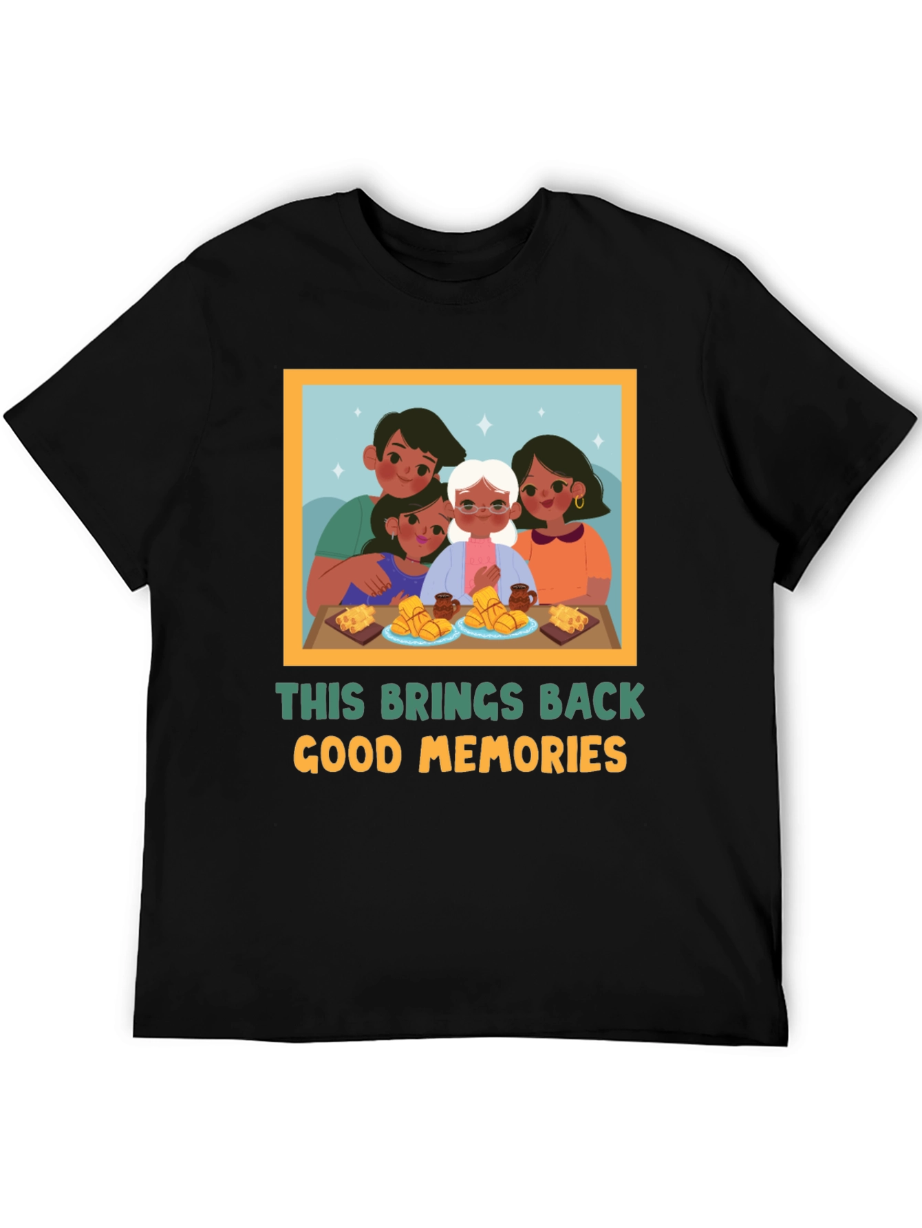 Black Nostalgic Family Memory T-Shirt view 5