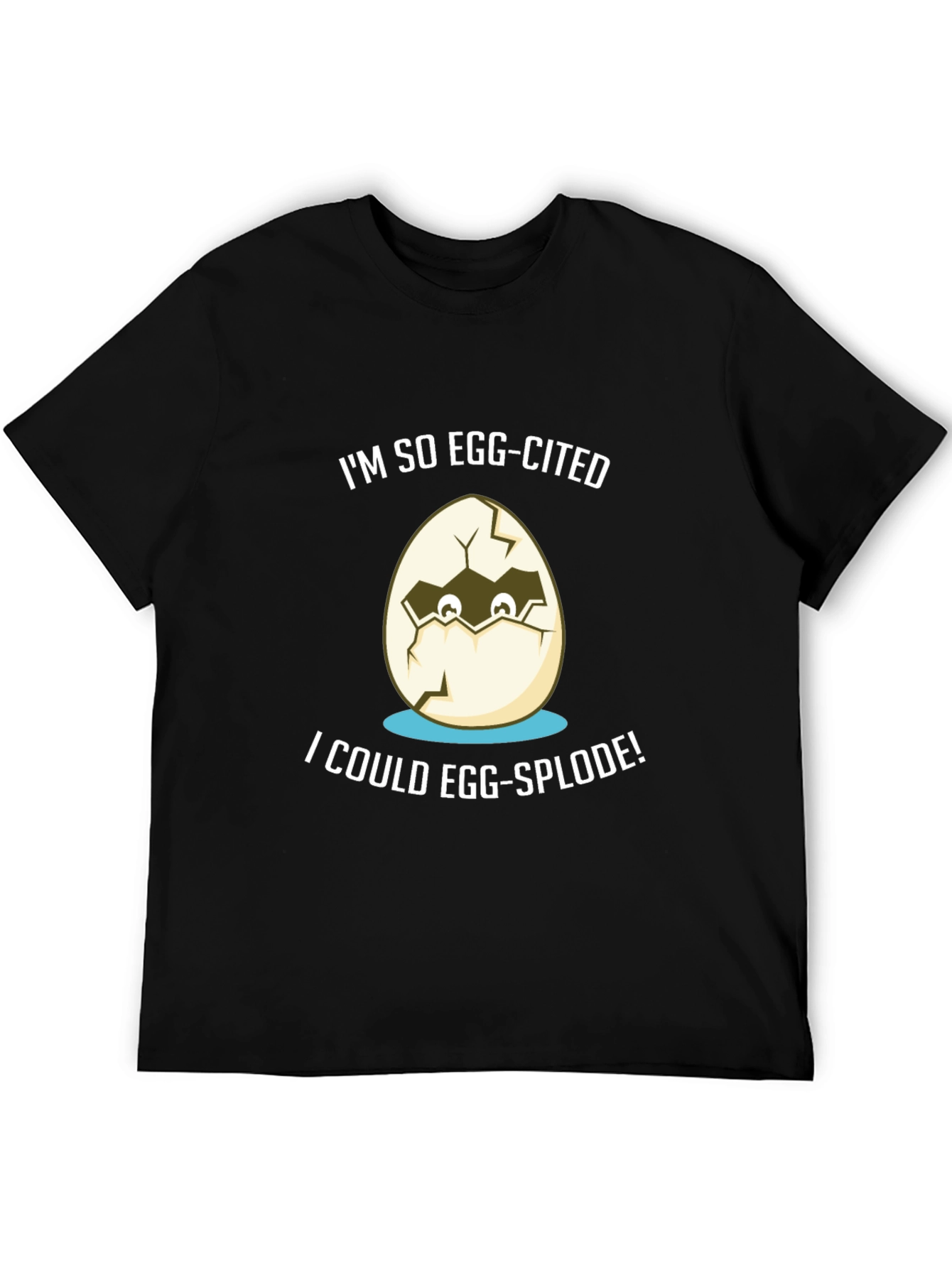 Black Egg-cited T-Shirt: Funny Graphic Tee view 5