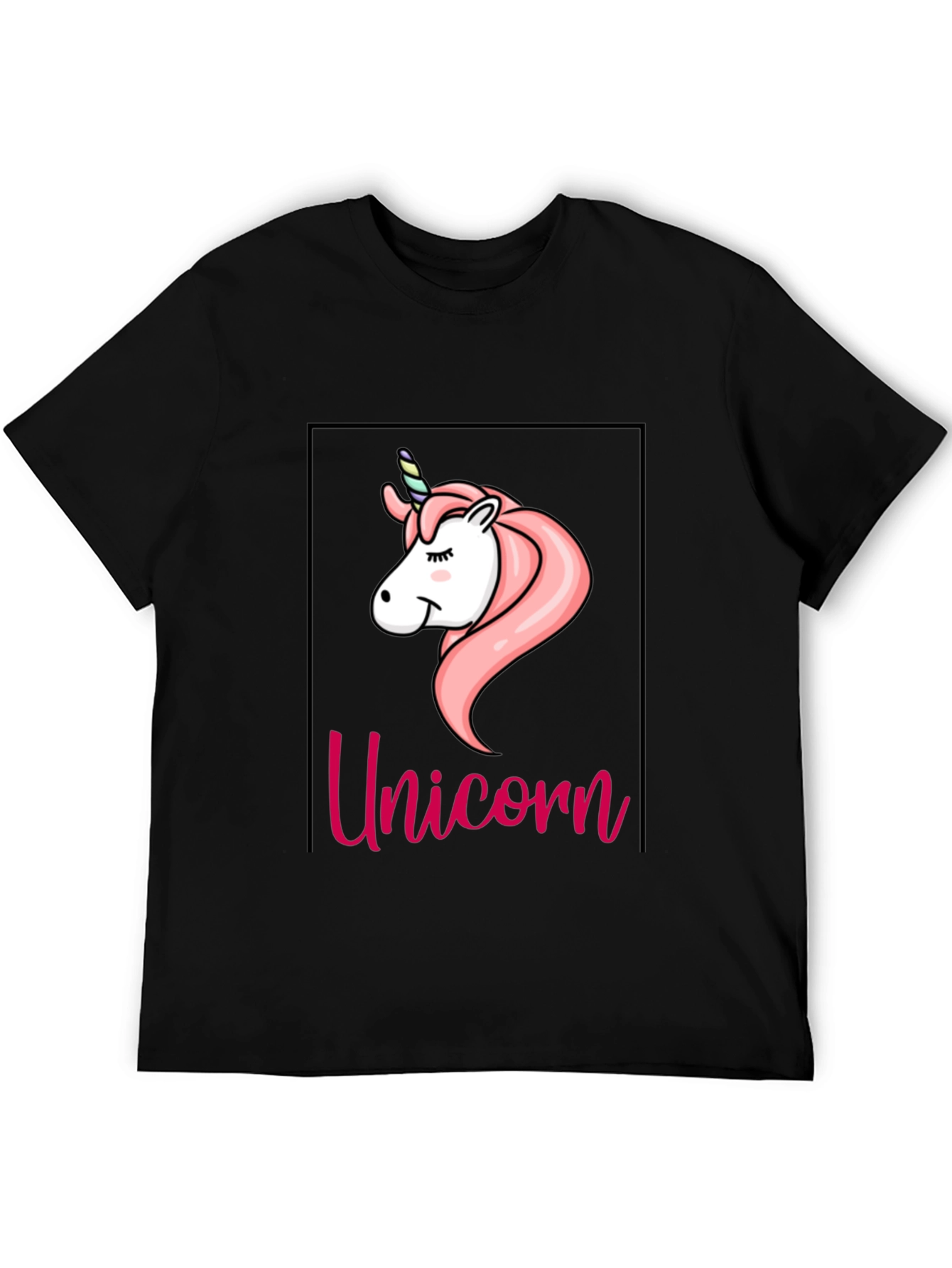 Black Unicorn Graphic Tee - Black Cotton T-Shirt view 5