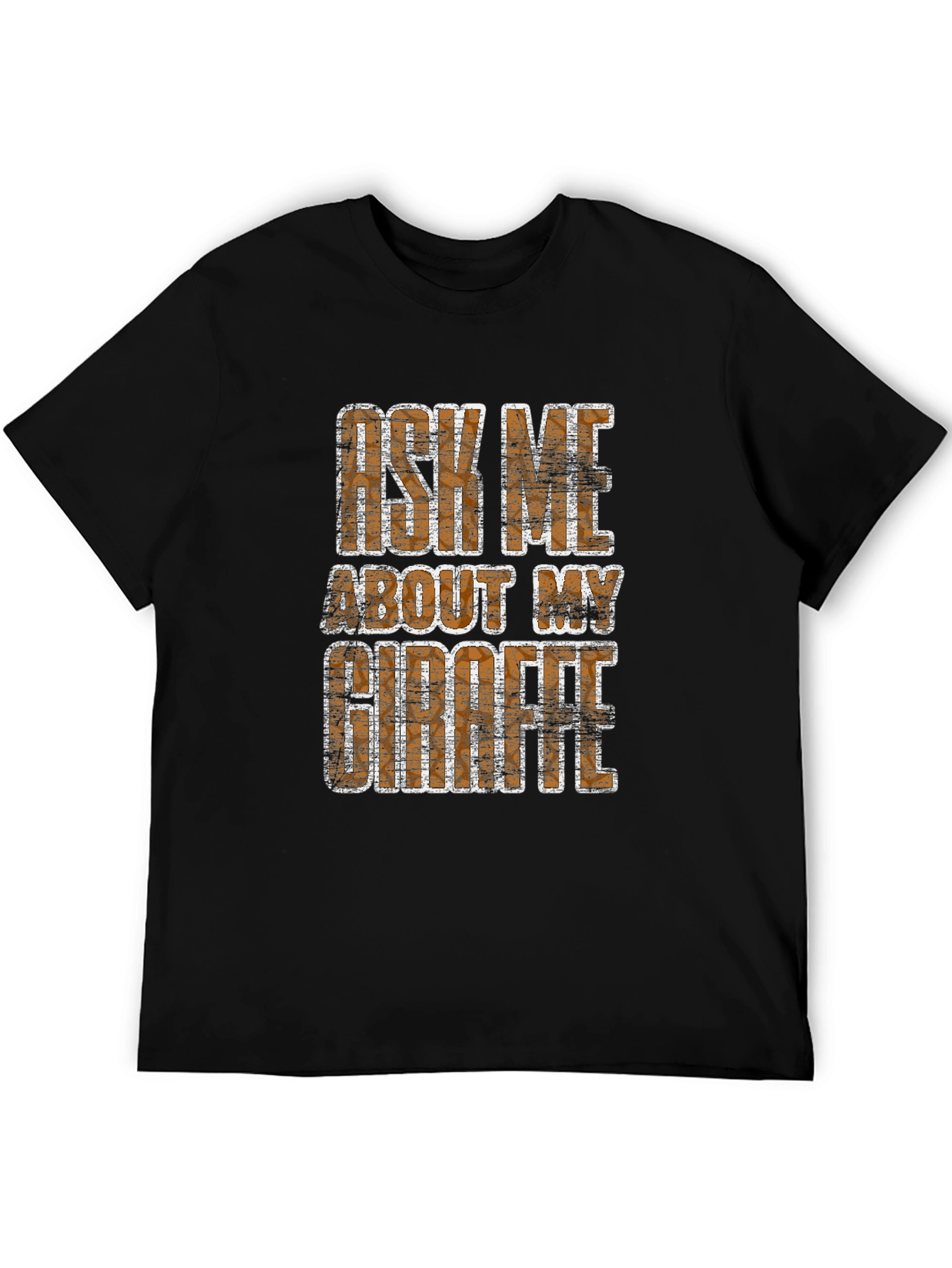 Black Ask Me About My Giraffe T-Shirt - Novelty Graphic Tee view 5