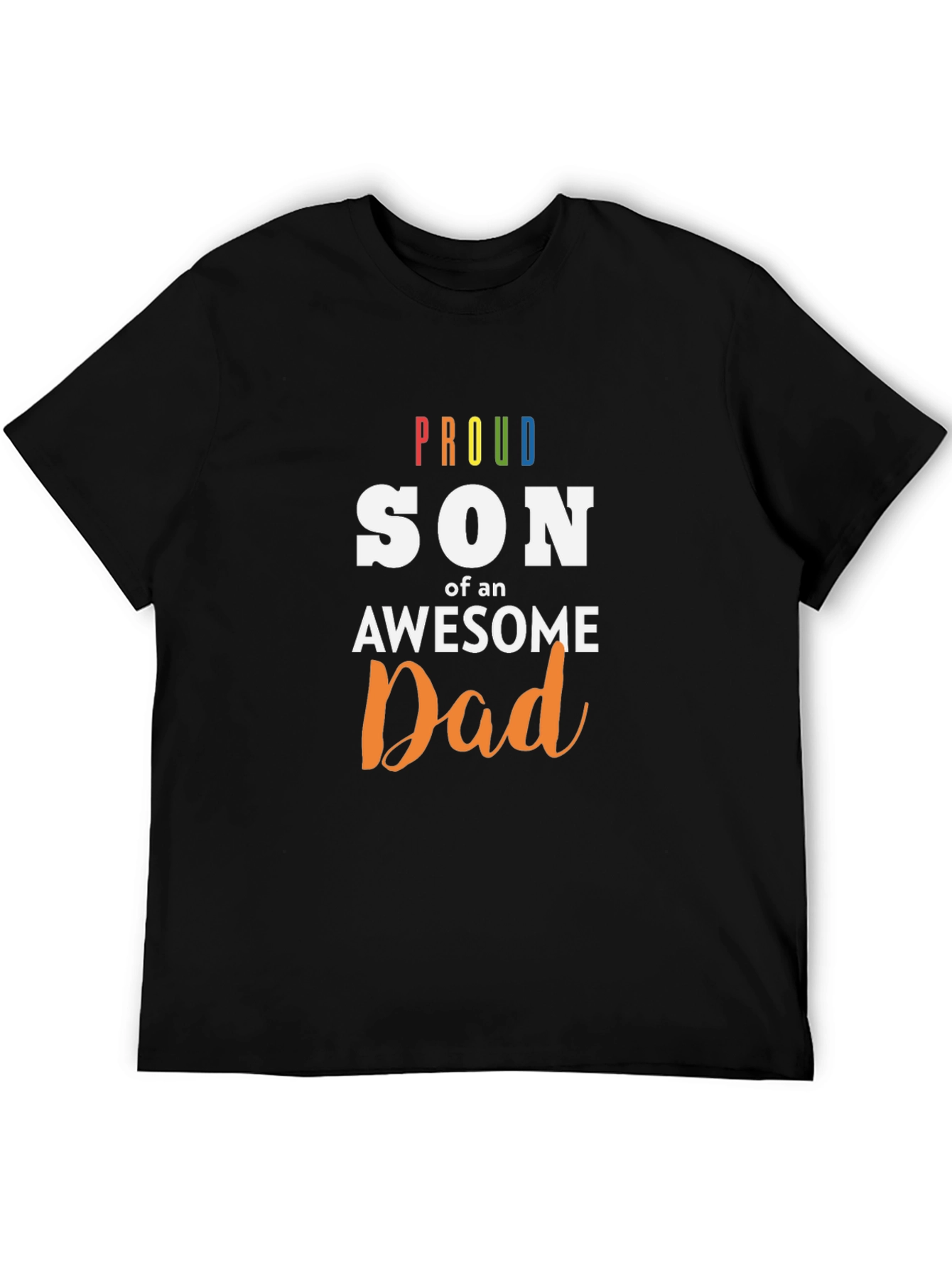 Black Proud Son of an Awesome Dad T-Shirt view 5