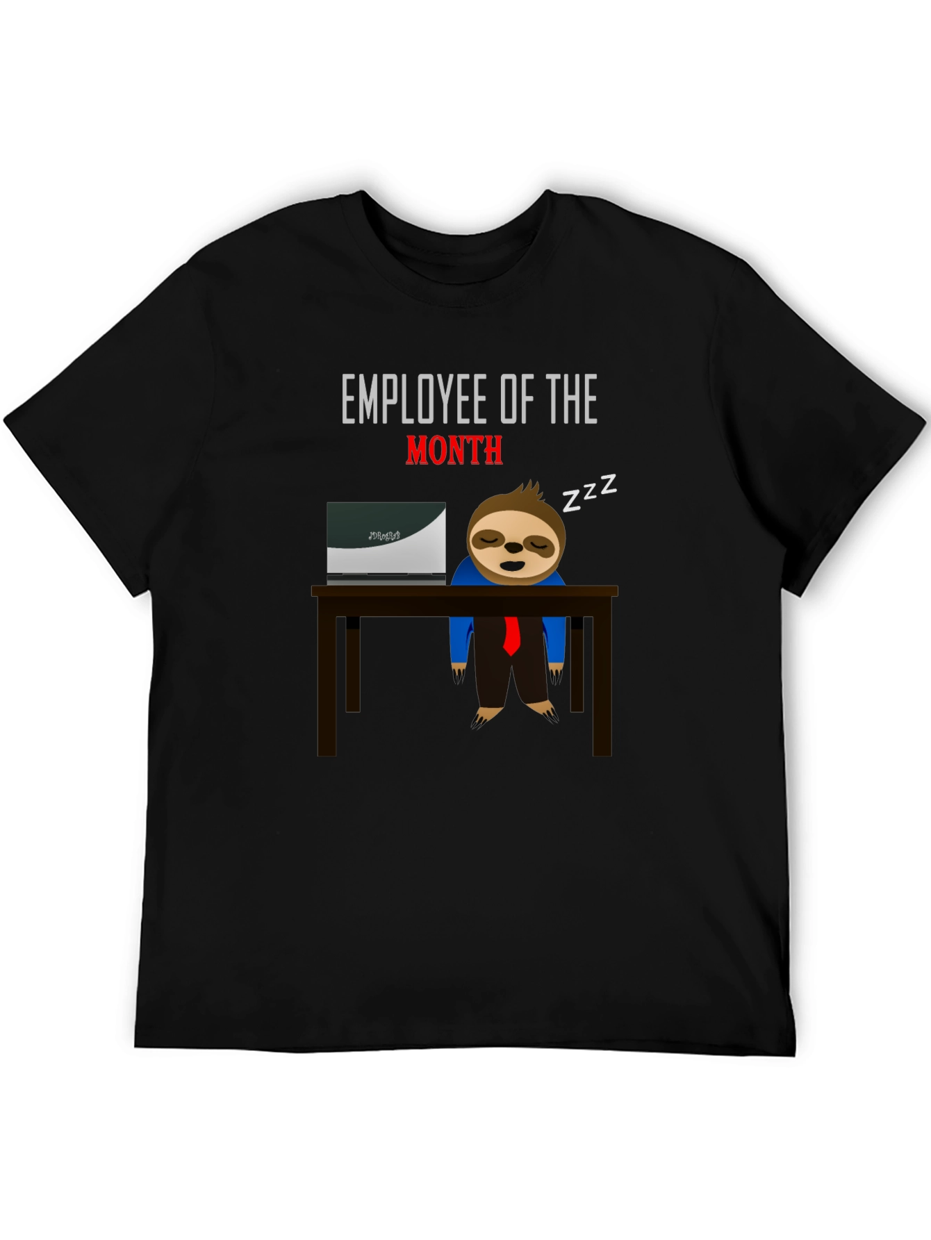 Black Employee of the Month Sloth T-Shirt view 5